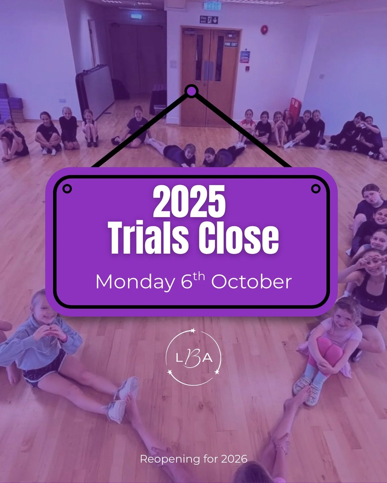 🚨 Trials Closing Soon! 🚨
Thinking of joining us or trying a new class? This is your moment! 🌟💜
⁠
All trials close Monday 6th October as we gear up for our end of year SHOWTIME 🎭💃⁠
⁠
🎉 New enrolments will reopen for 2026
⁠
✨ Note: BabyBelles, T