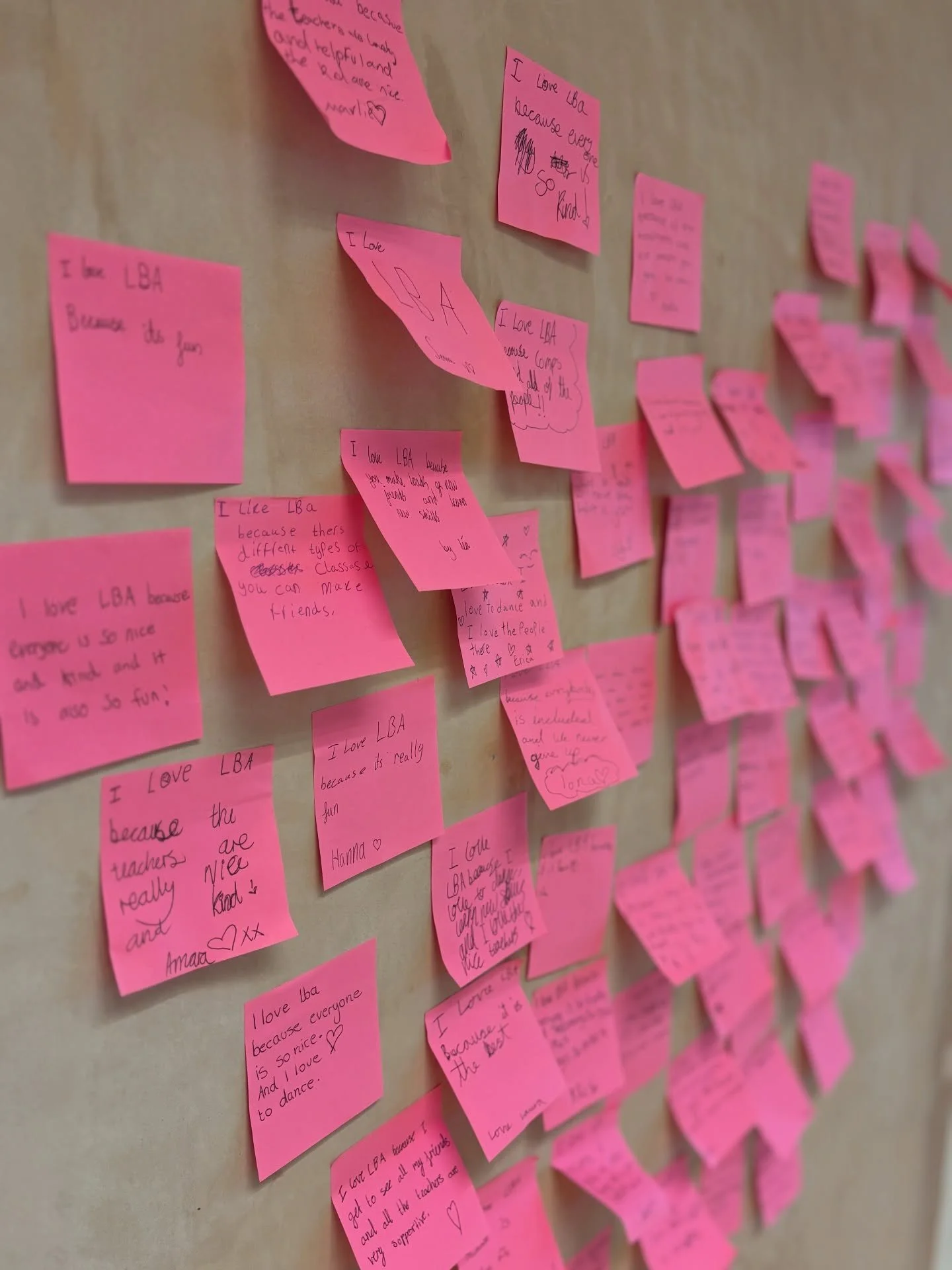 Love is in the air (and on every Post-it 💕).

For Valentine&rsquo;s Day, we got our dancers to write why they love LBA&hellip; and together we turned their words into one big heart. Every note, every smile, every reason is what makes our studios so 