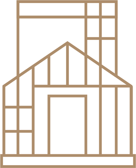 Frame of a house with a second level