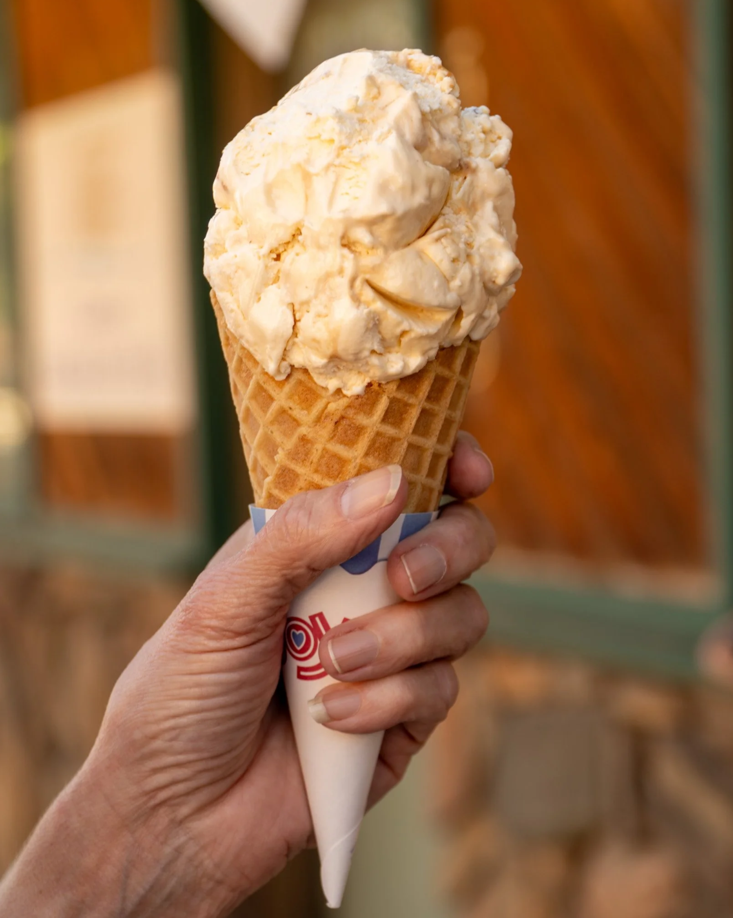 Ice cream cone shown by Salmon Scoops