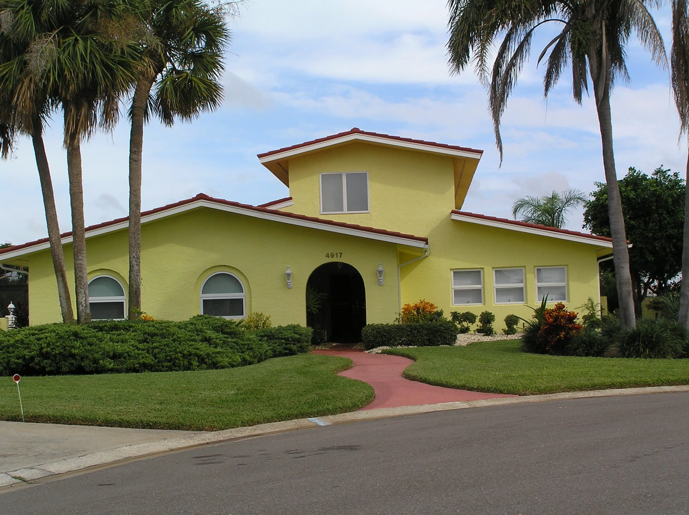 Solar and security window film on residential home.