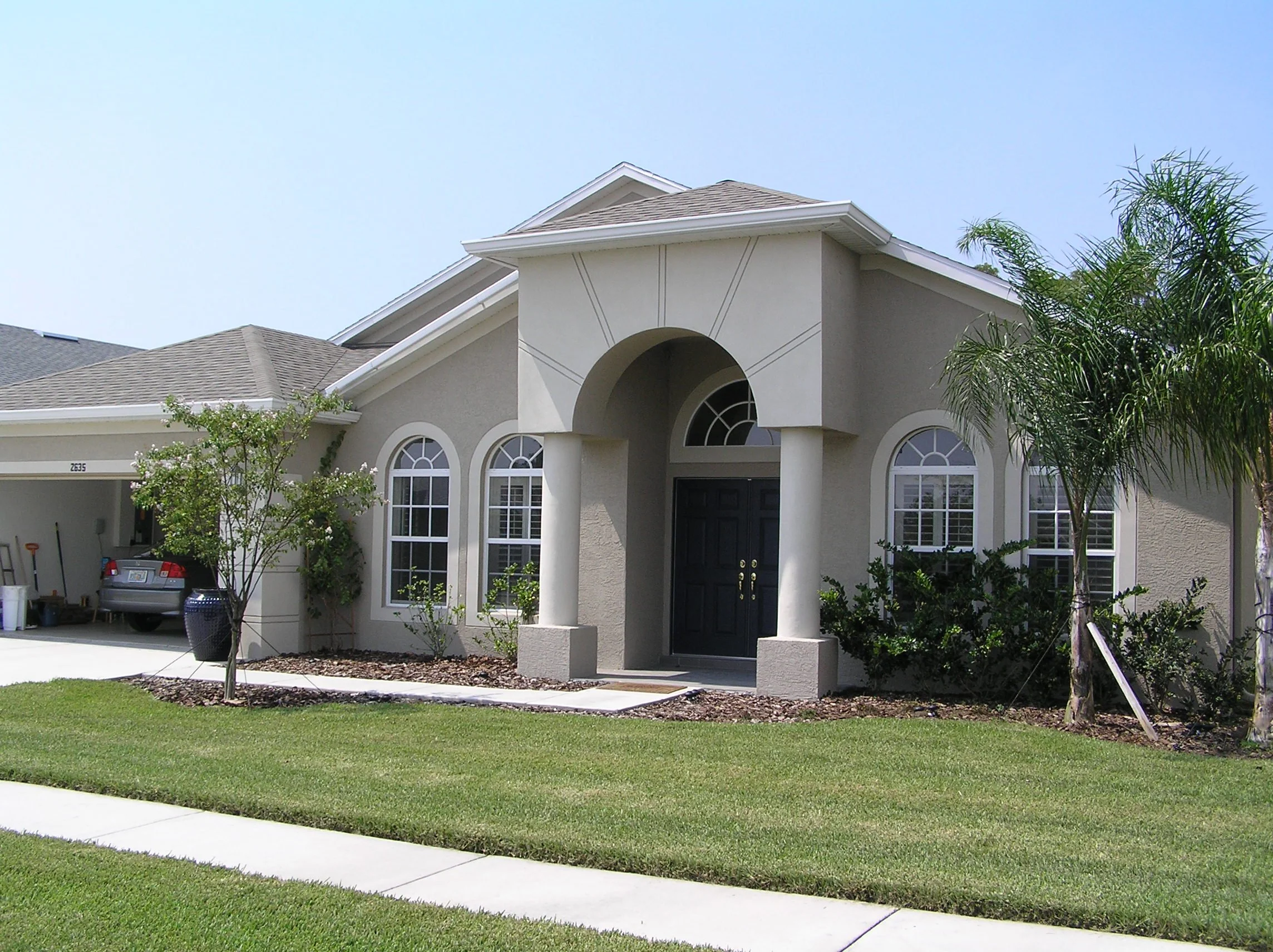 Solar and security window film on residential home