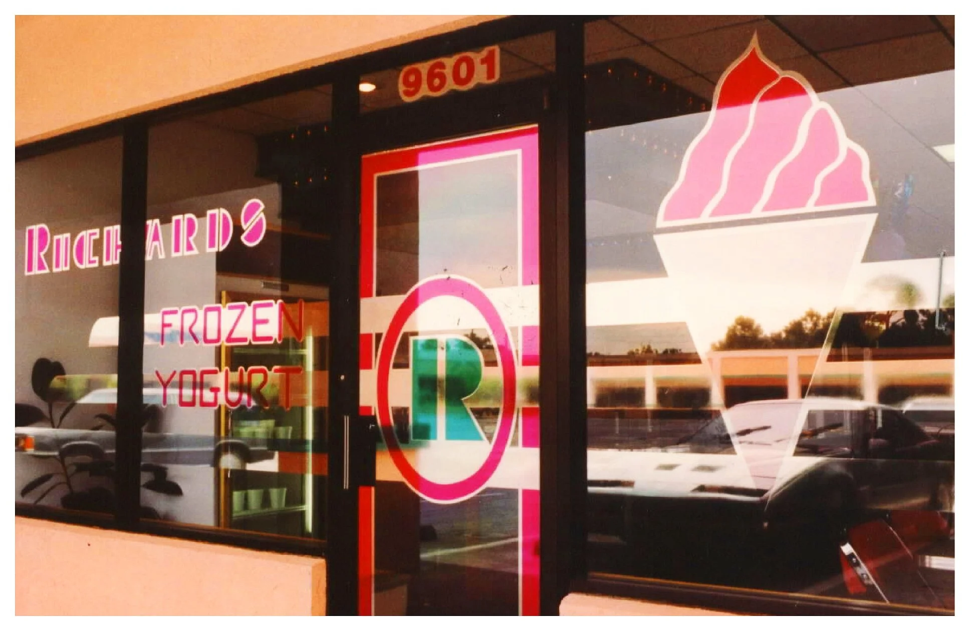 Richards Frozen Yogurt store exterior with signage and logo colored window film