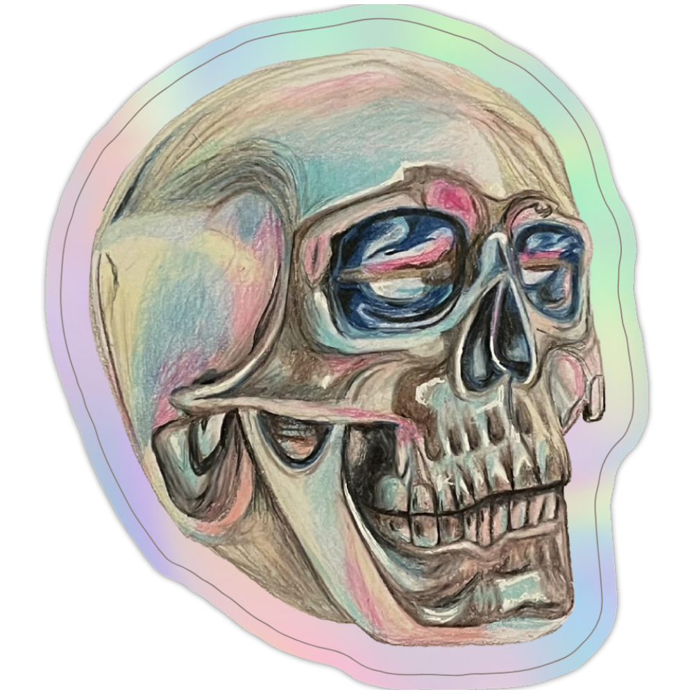 Chrom Skull Sticker