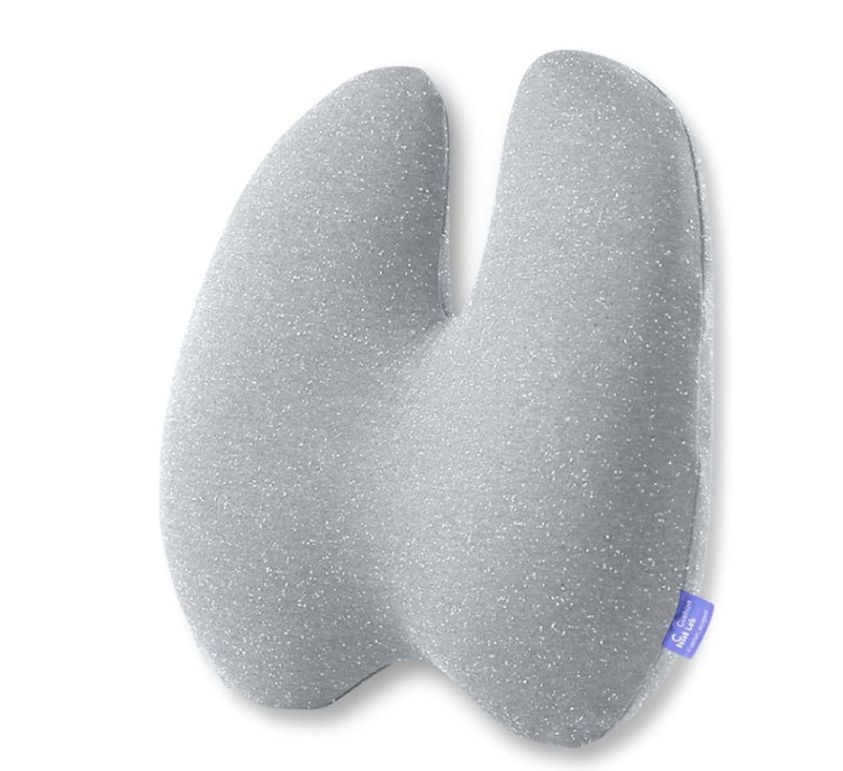 C CUSHION LAB Extra Dense Lumbar Pillow - Patented Ergonomic Multi-Region Firm Back Support for Lower Back Pain Relief - Lumbar Support Cushion with Strap for Office Chair, Car, Sofa, Plane - Grey
