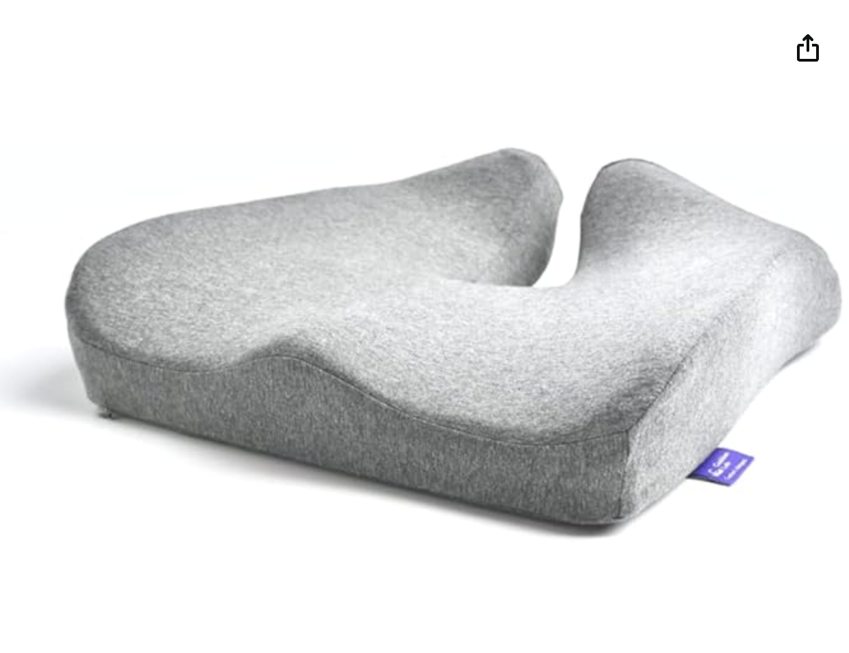 C CUSHION LAB Patented Pressure Relief Seat Cushion for Long Sitting Hours on Office/Home Chair, Car, Wheelchair - Extra-Dense Memory Foam for Hip, Tailbone, Coccyx, Sciatica - Light Grey
