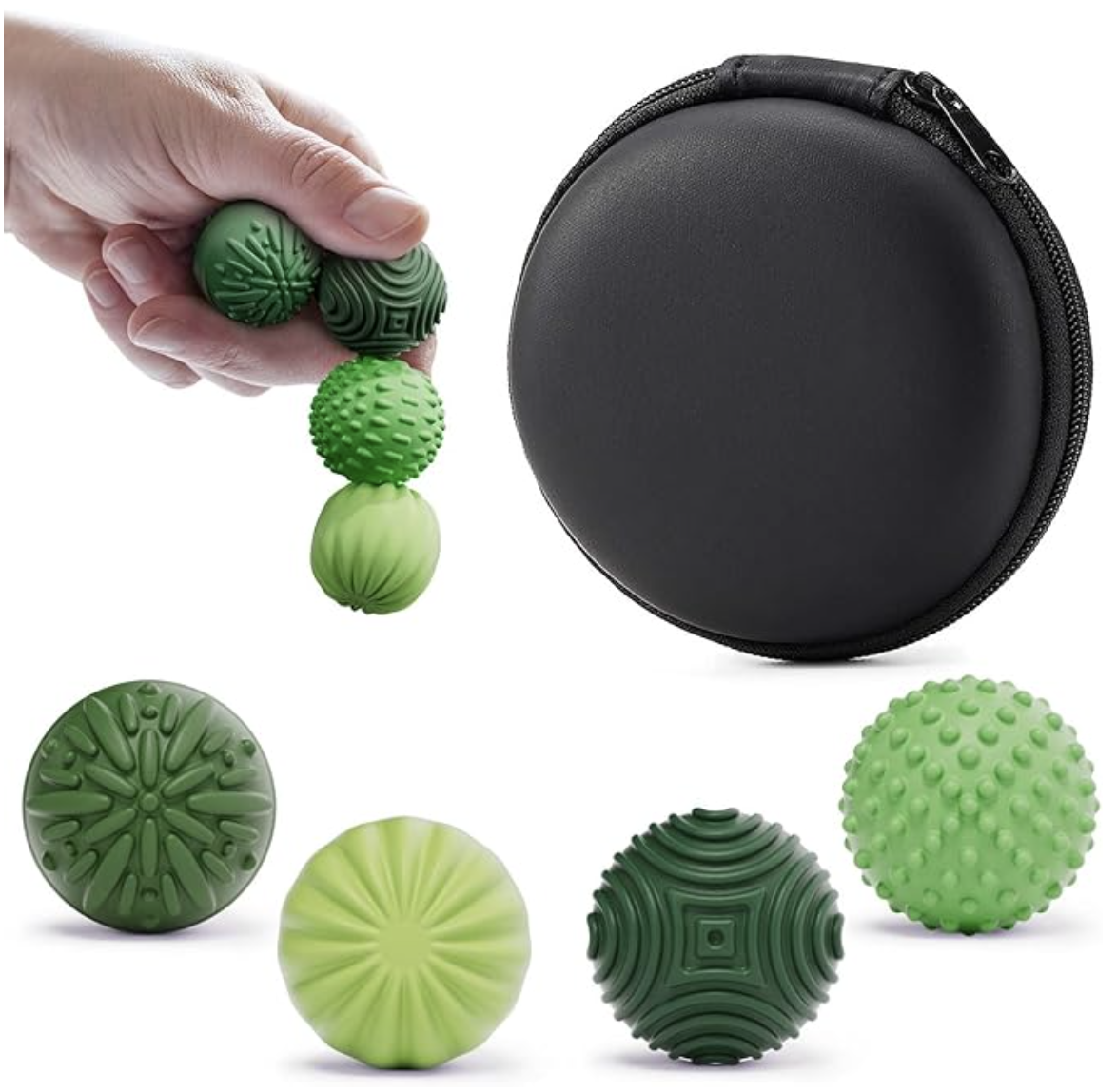 Silicone Magnetic Balls Fidget Toys for Adults & Teens,4PCS Stress Relief Sensory Toys for Autism ADHD Anxiety,Fun Textures Gadgets,Office Desk Toy,Stocking Stuffers for Women Men Teen Gift