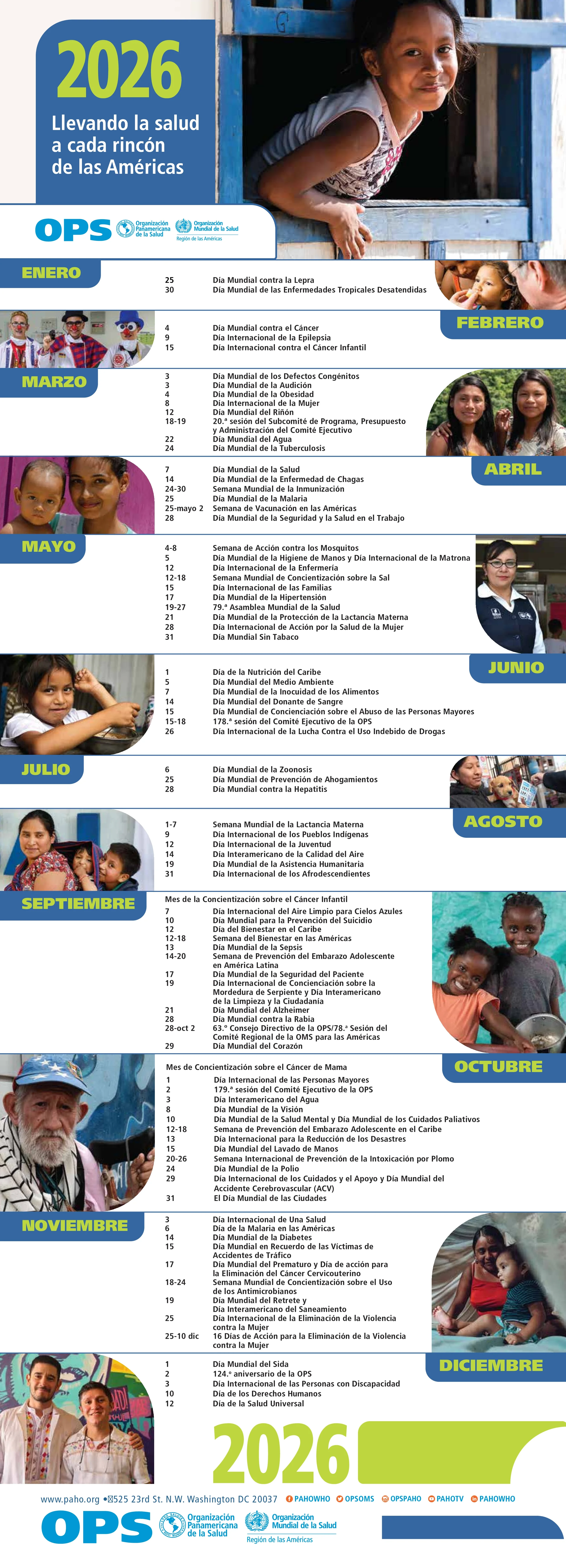 Calendario OPS - OMS 2026