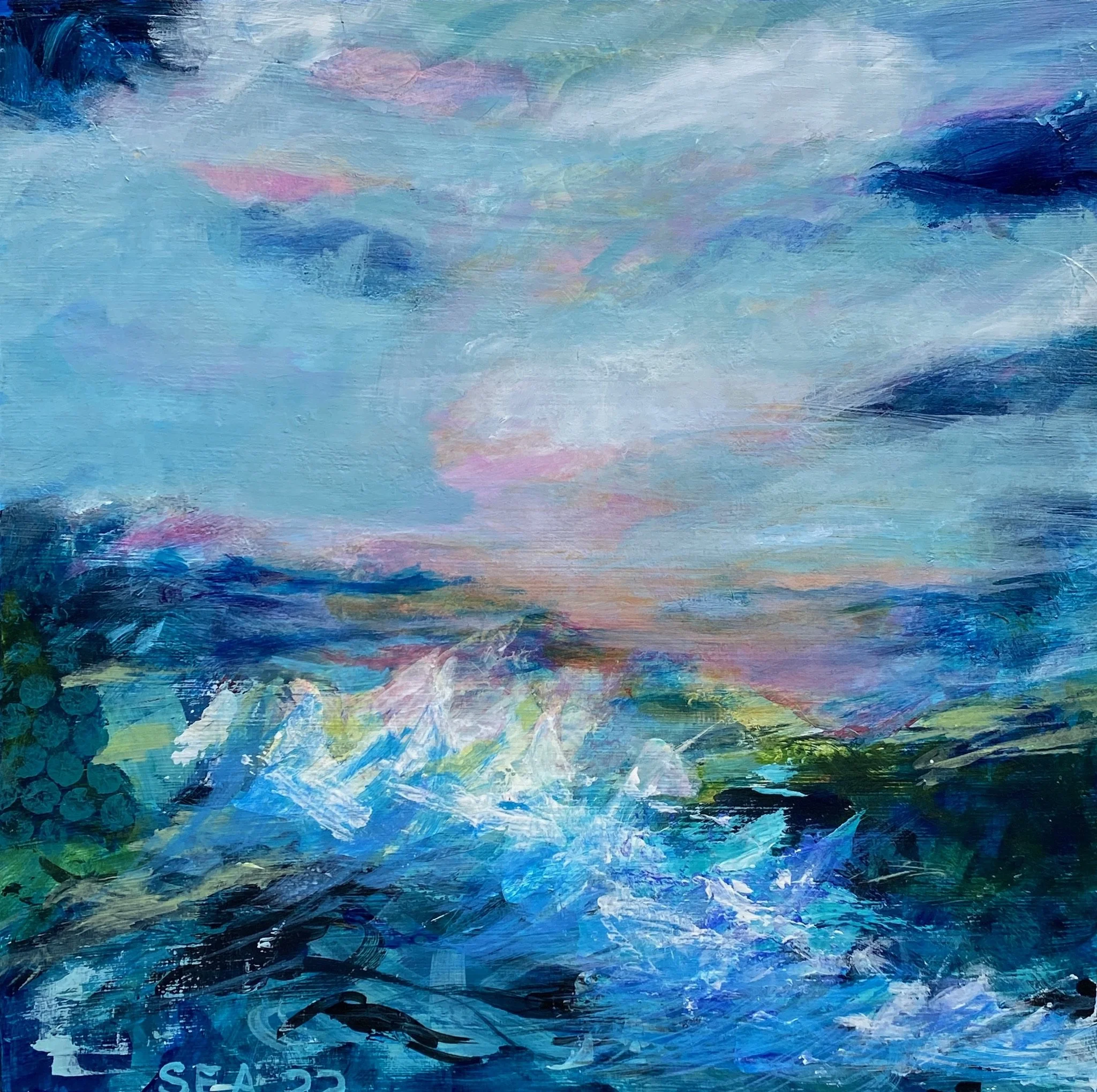  Sky and Sea   
12” X 12” | Acrylic on Wood Panel