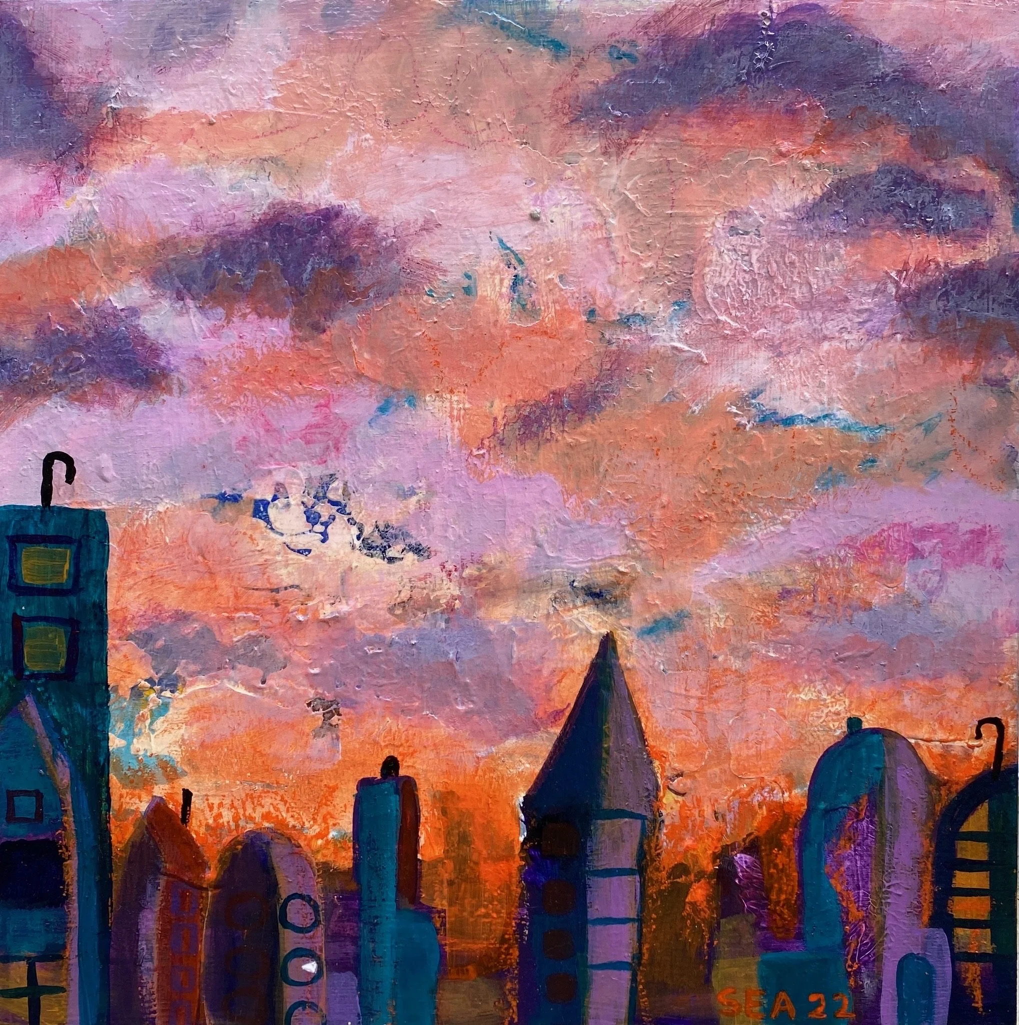   City Sunset   
12” X 12” | Acrylic on Wood Panel