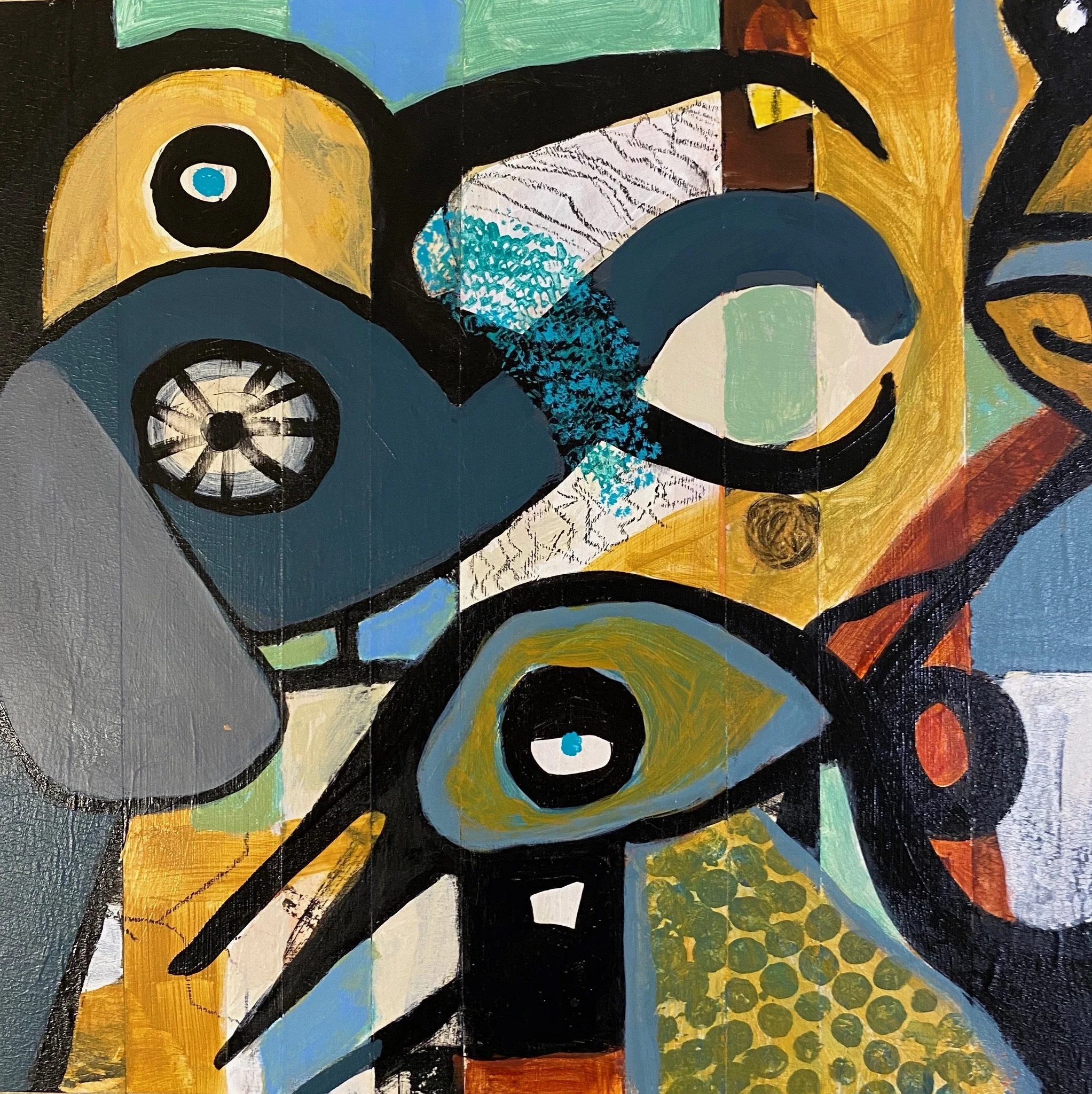   Animal Friends   
12” X 12” | Acrylic Mixed Media on Wood Panel