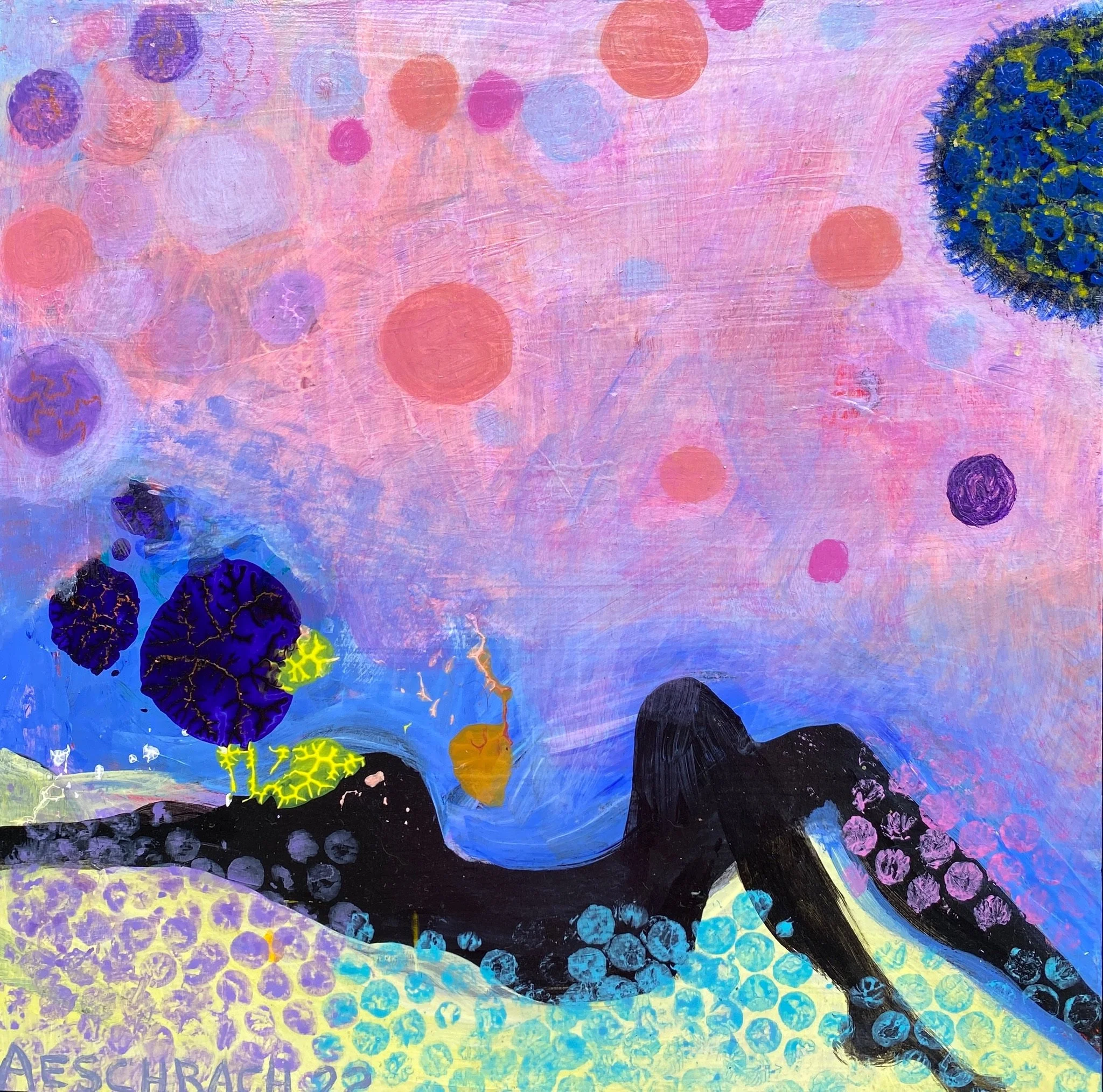   Bubble Dreaming   
12” X 12” | Acrylic on Wood Panel | Framed