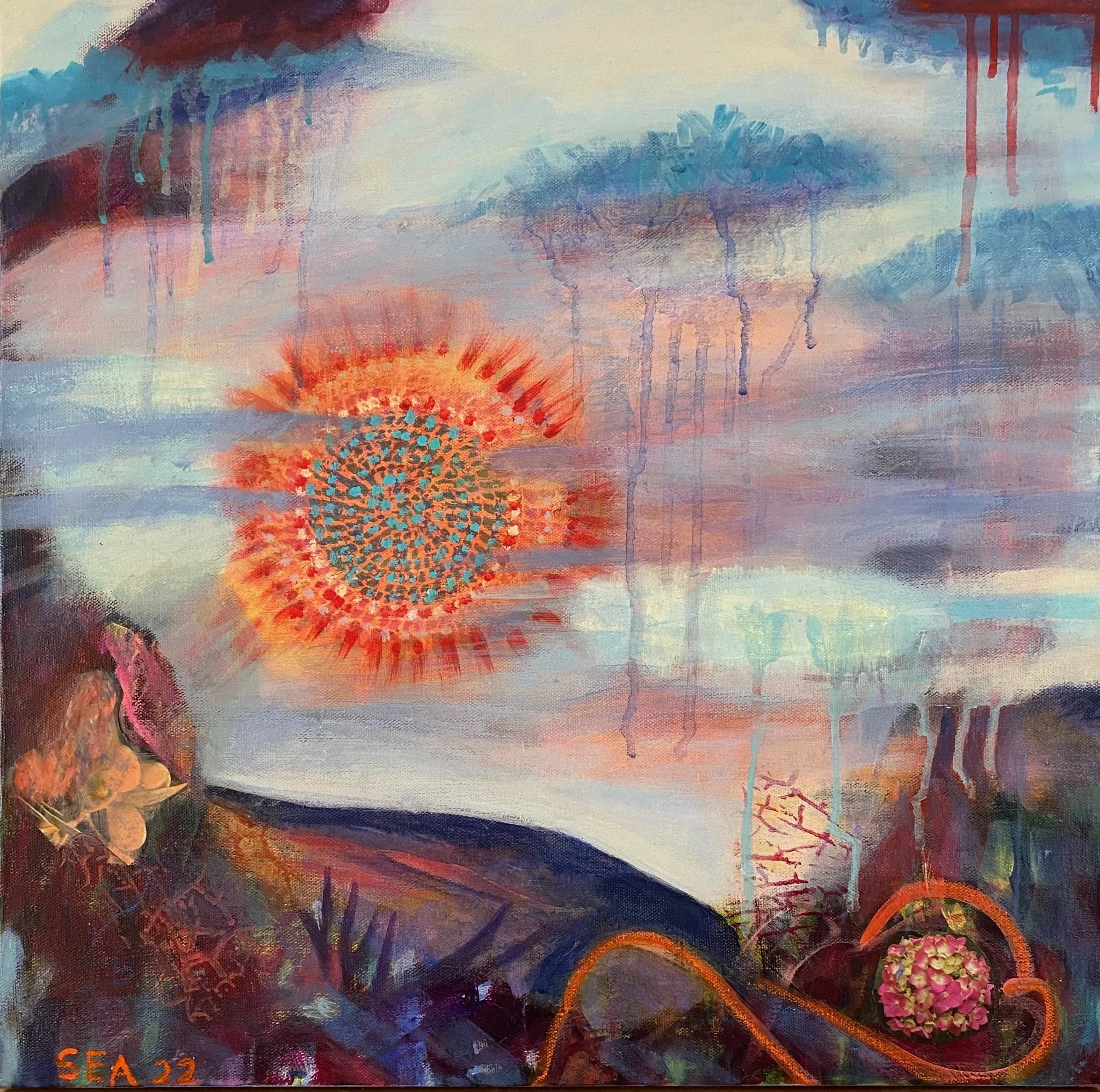  Indian Sun   
20” X 20” | Acrylic with Collage on Canvas