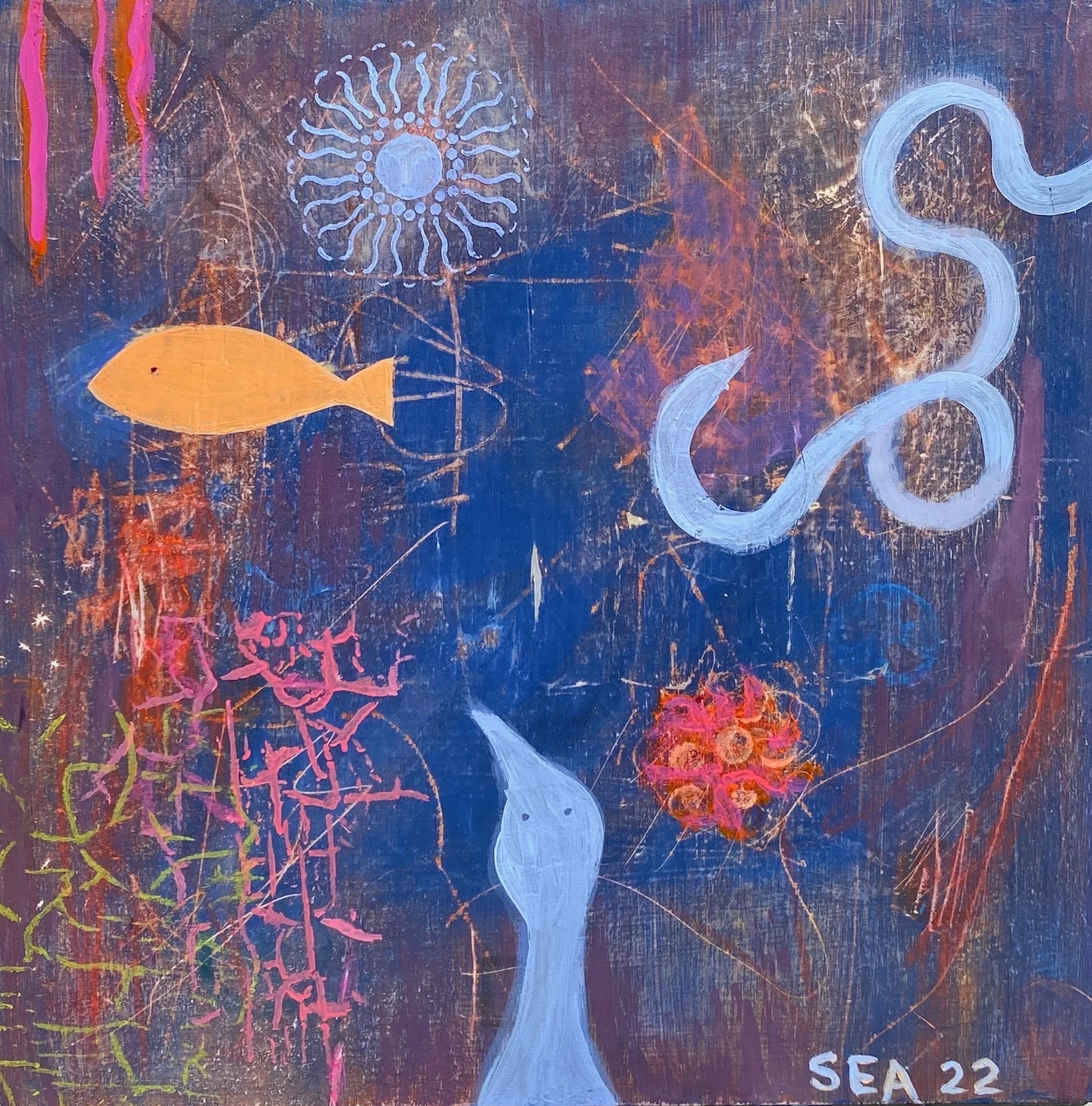   Swimming Along   
12” X 12” | Acrylic on Wood Panel