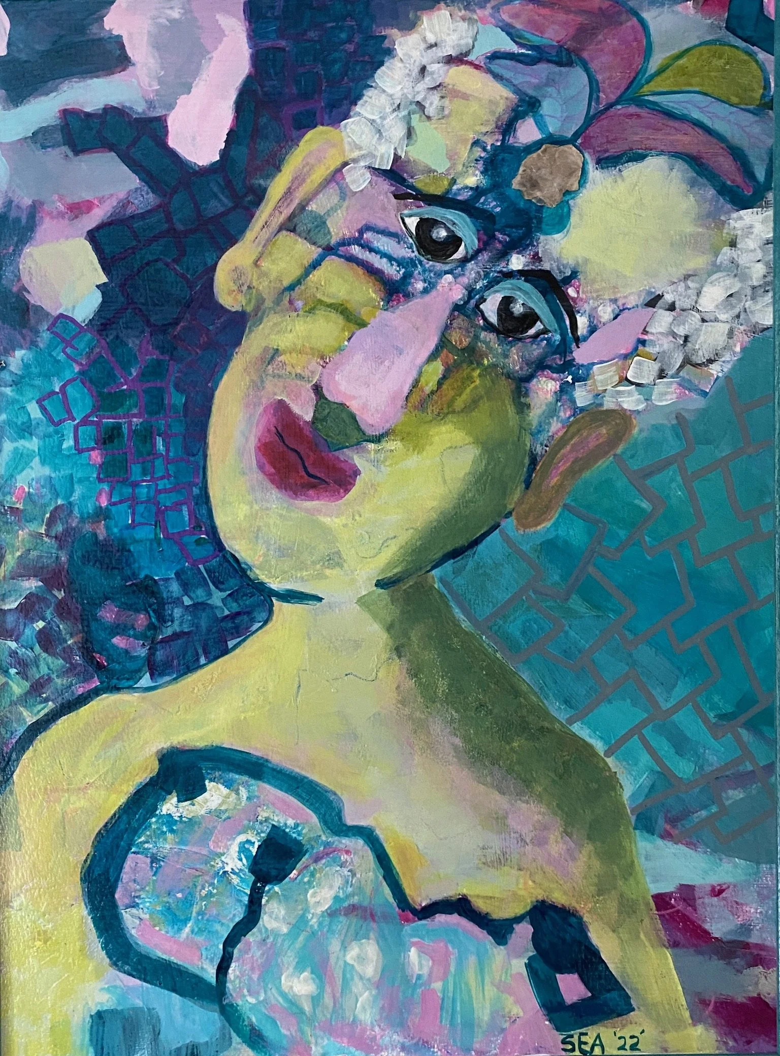   The Lady  
18” X 24” | Acrylic Mixed Media on Canvas | NFS