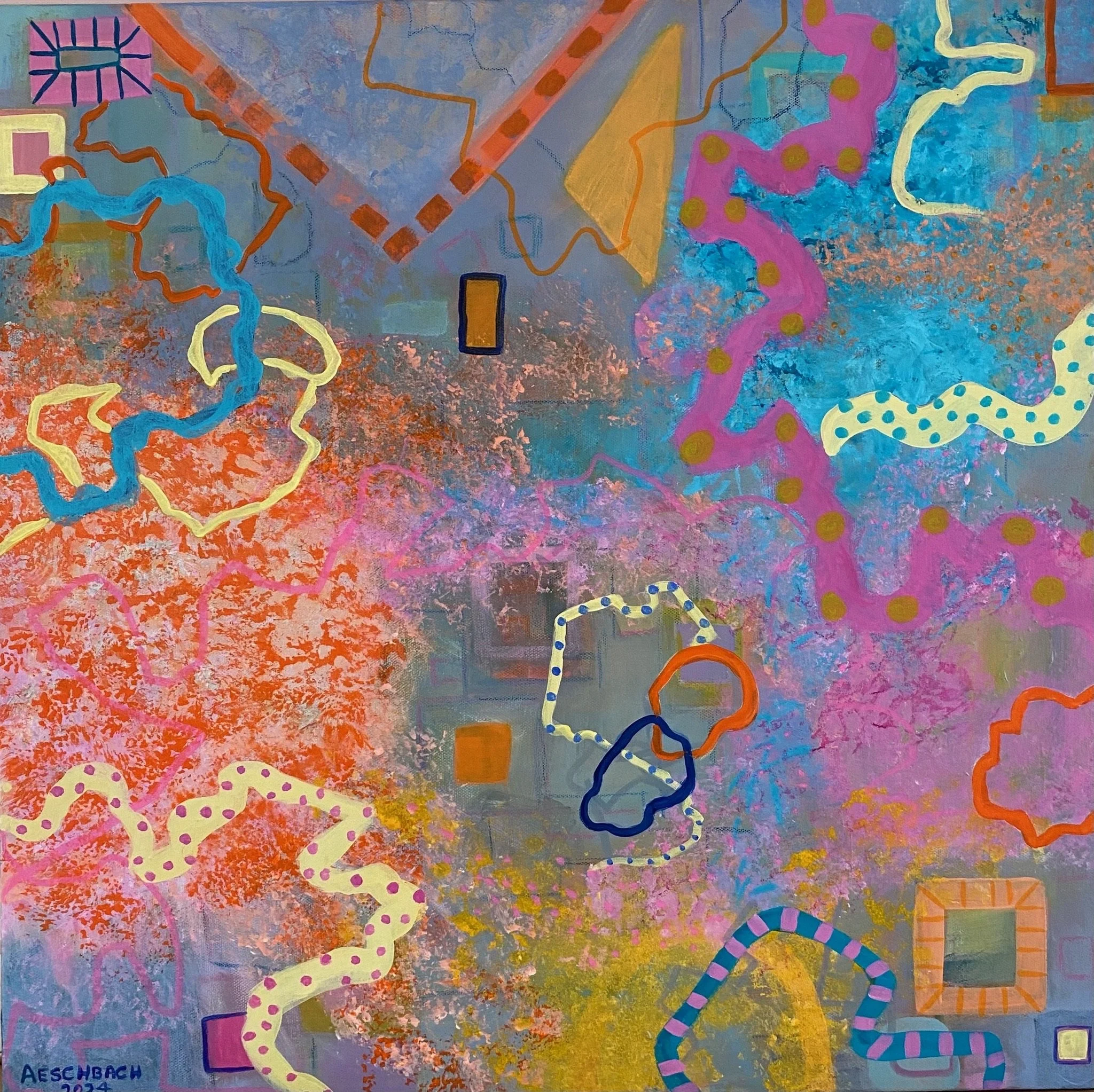   Happy Space   
24” X 24” | Acrylic with Mixed Media on Canvas