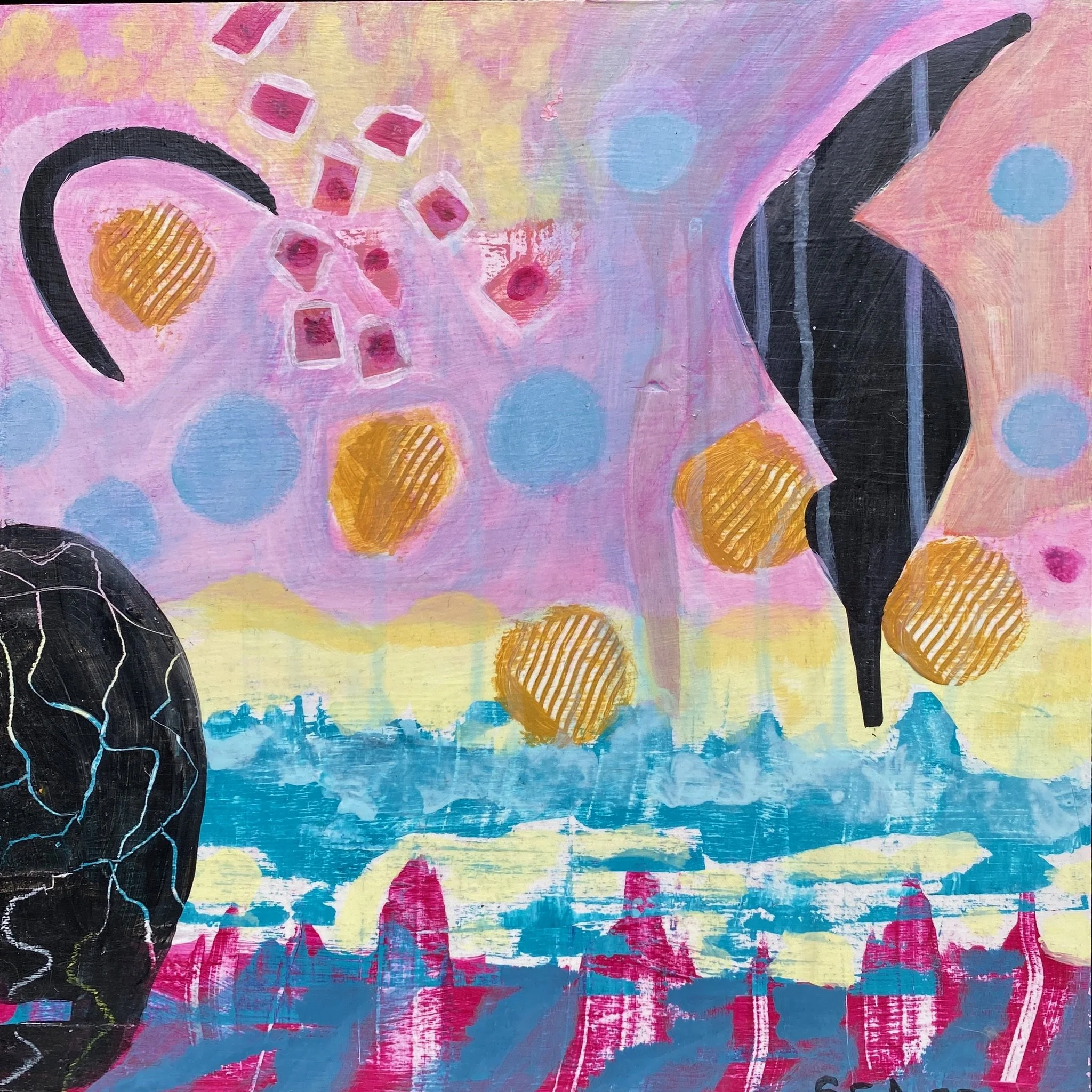   Taking the Plunge   
12” X 12” | Acrylic on Wood Panel | Framed