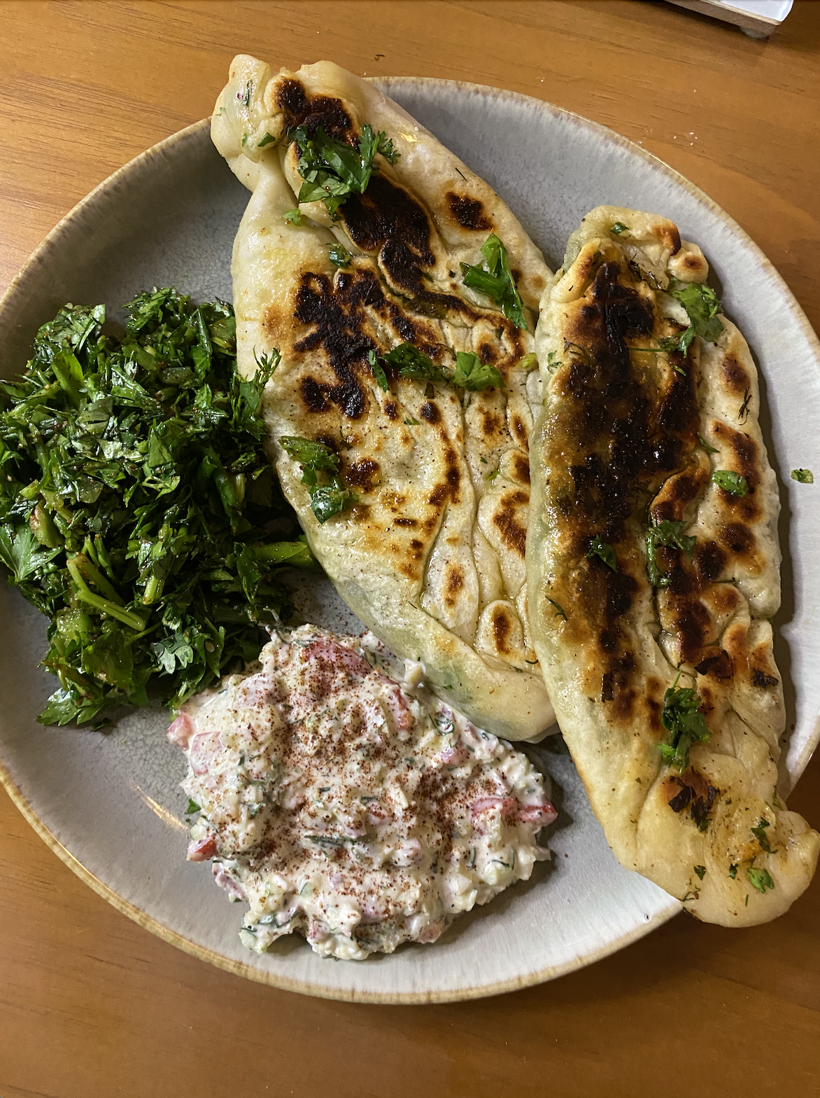 Herb-Stuffed Flatbreads (Zhengyalov Hats–style)