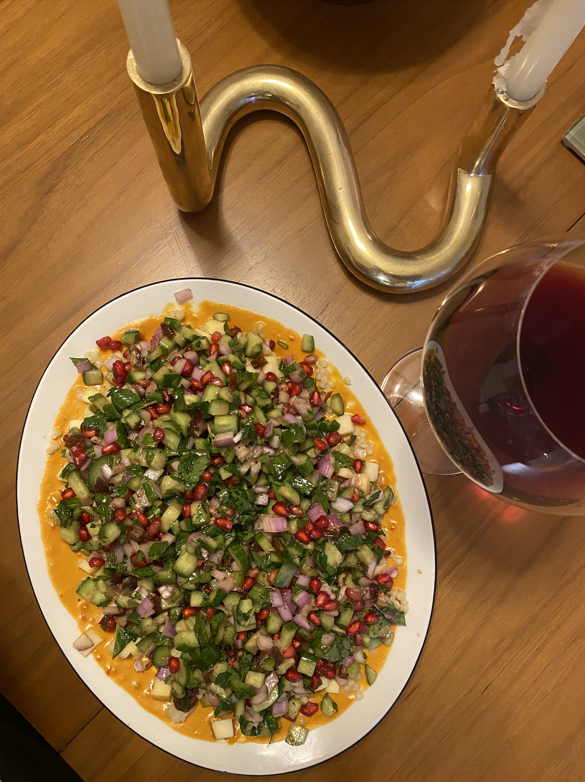 Pearl Couscous Salad with Apples, Dates & Pomegranate