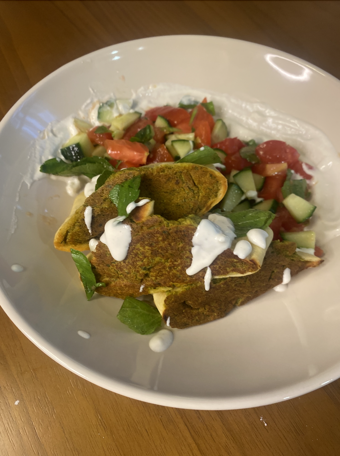 Falafel Arayes in Japanese Yam Pita