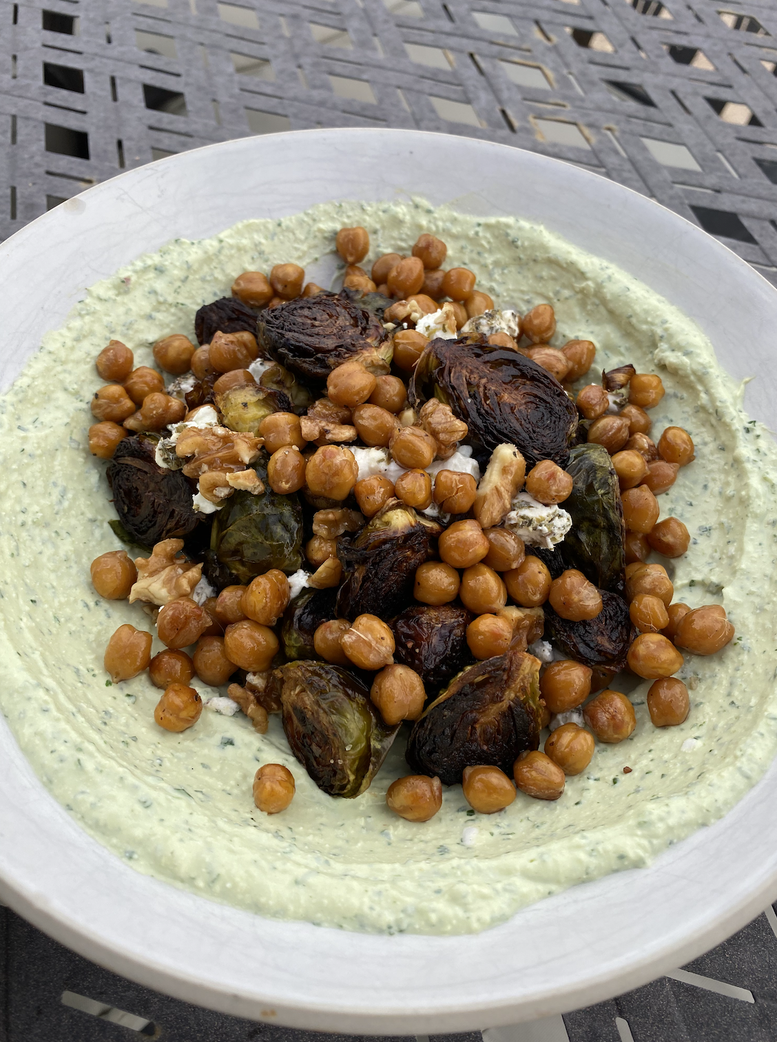 Roasted Brussels Sprouts &amp; Crispy Chickpeas