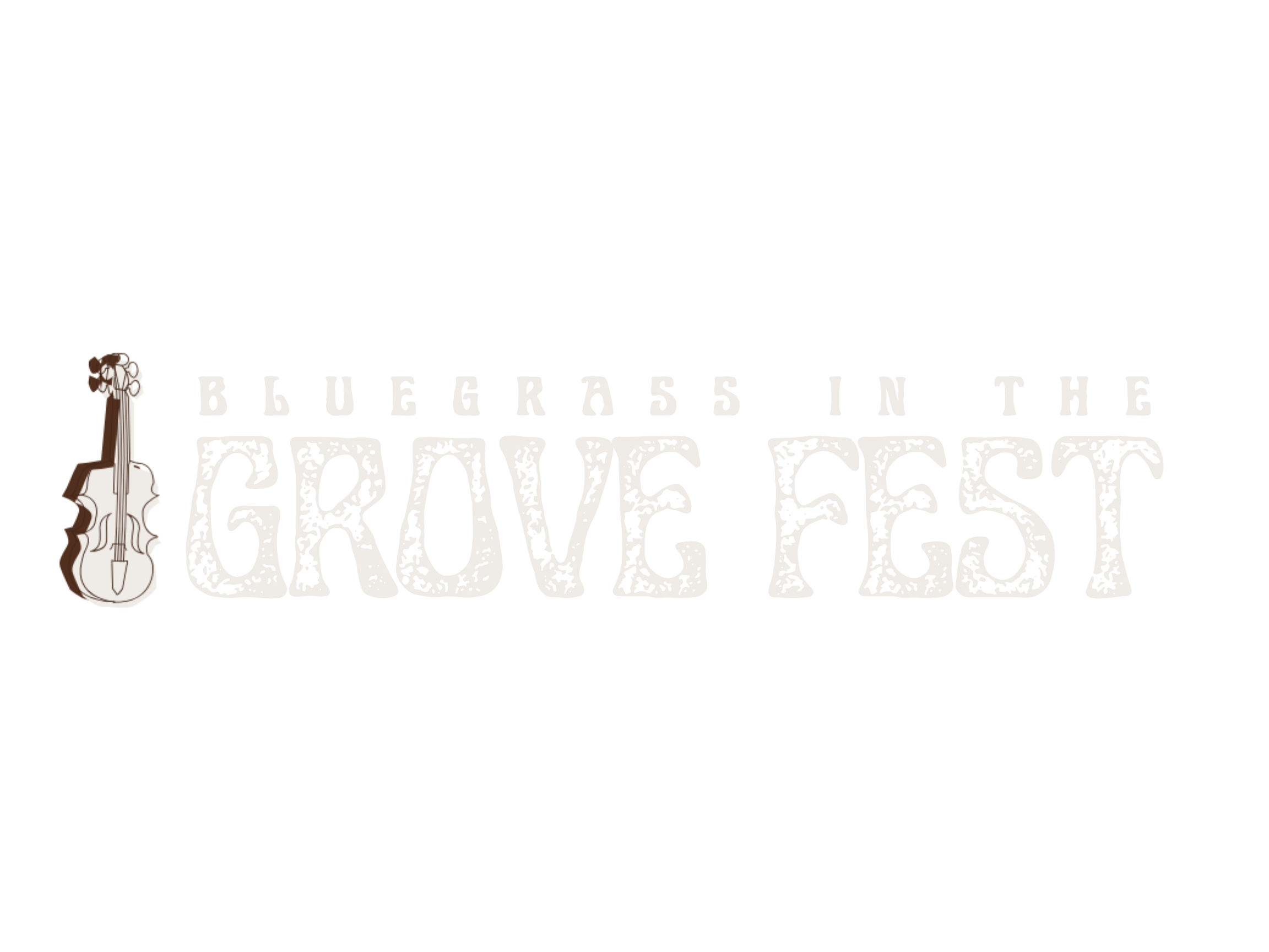 Logo for Bluegrass in the Grove Fest featuring a violin.