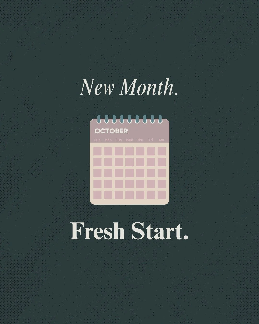 New month. Fresh start.

October is your reminder that you don&rsquo;t have to carry September with you. 

Leave behind the extra to-do lists and endless rushing. Give yourself permission to start this month lighter.

What's one thing you&rsquo;re no
