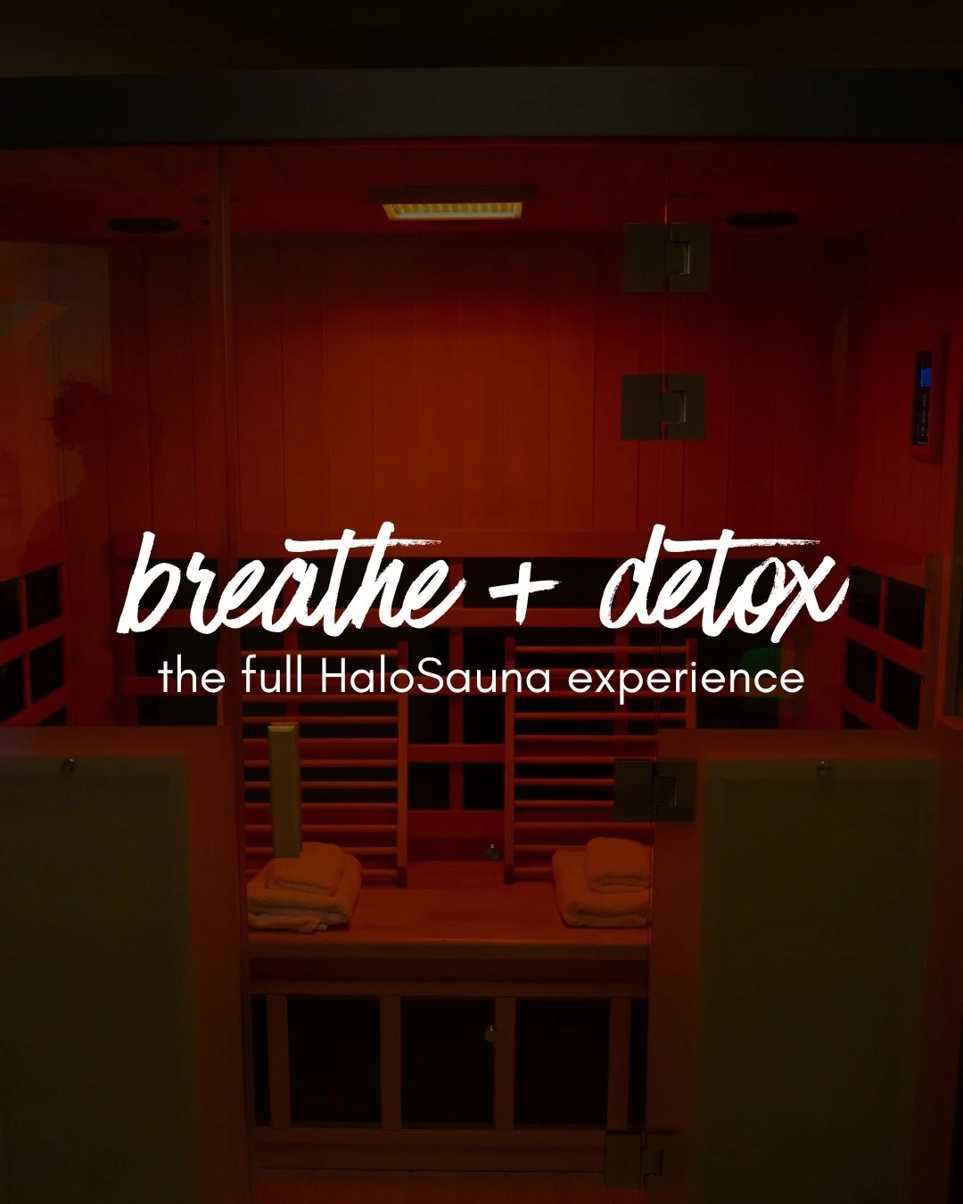 When salt and heat work together, the experience goes deeper. 

💨Halotherapy (salt) runs first: clearing your airways while your body warms up
🔥Infrared heat: warming you up form the inside out, loosening tension and making you sweat
🔴And every se