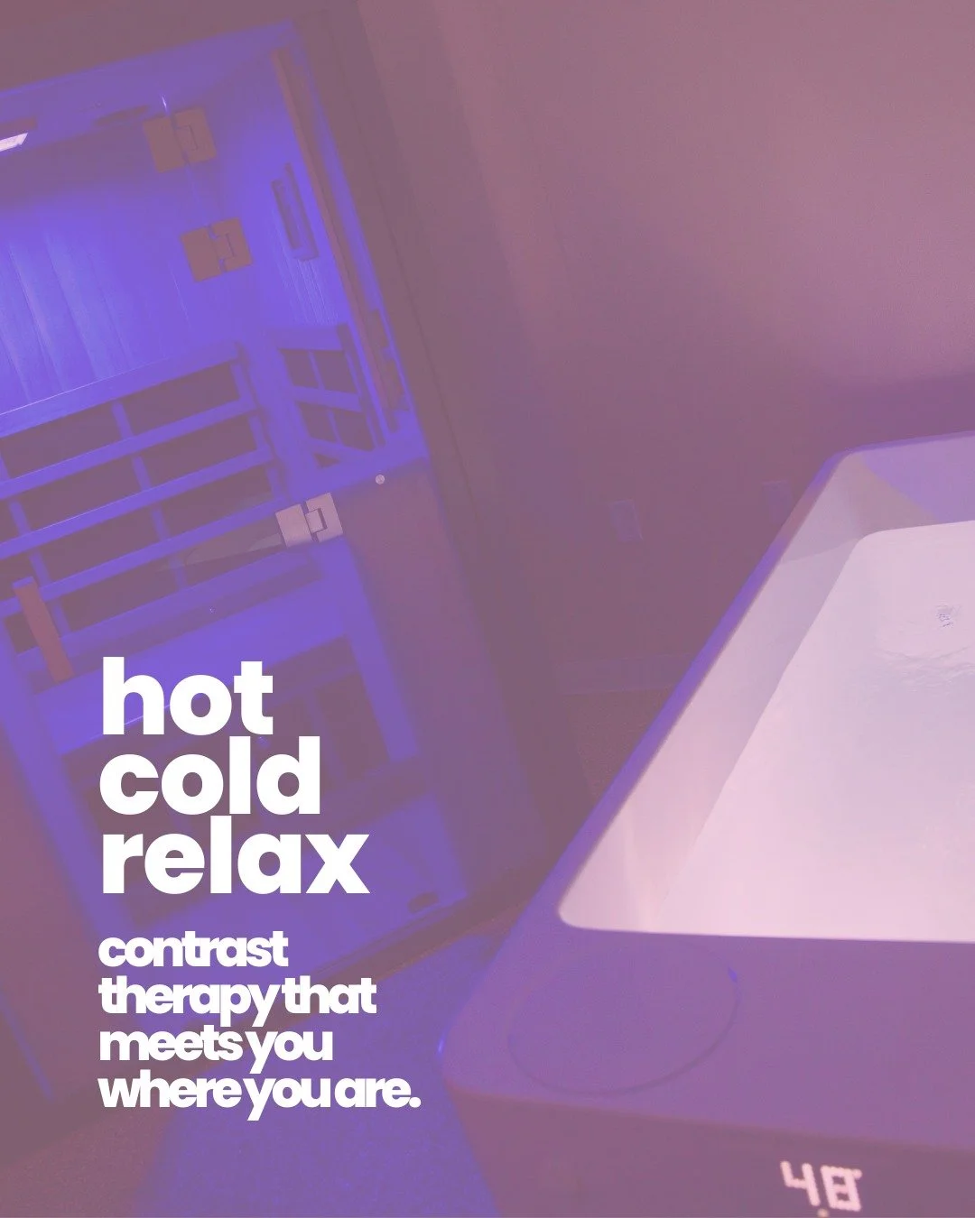 Hot Cold Relax is contrast therapy that meets you where you are.

🔥 gentle infrared heat
❄️ cold plunge that wakes up circulation + clarity
🔴 red light recovery to integrate the benefits

If your body is asking for something different this year, we