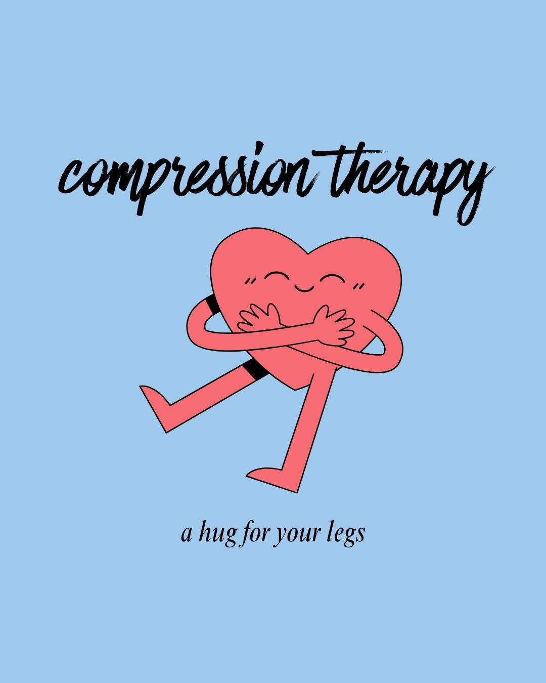 Compression therapy is like a hug for your legs

- supports healthy circulation
- reduces swelling
- encourages lymphatic drainage

Legs are a common place where fluid and fatigue build up, especially with standing, training, travel, or long days 

Q
