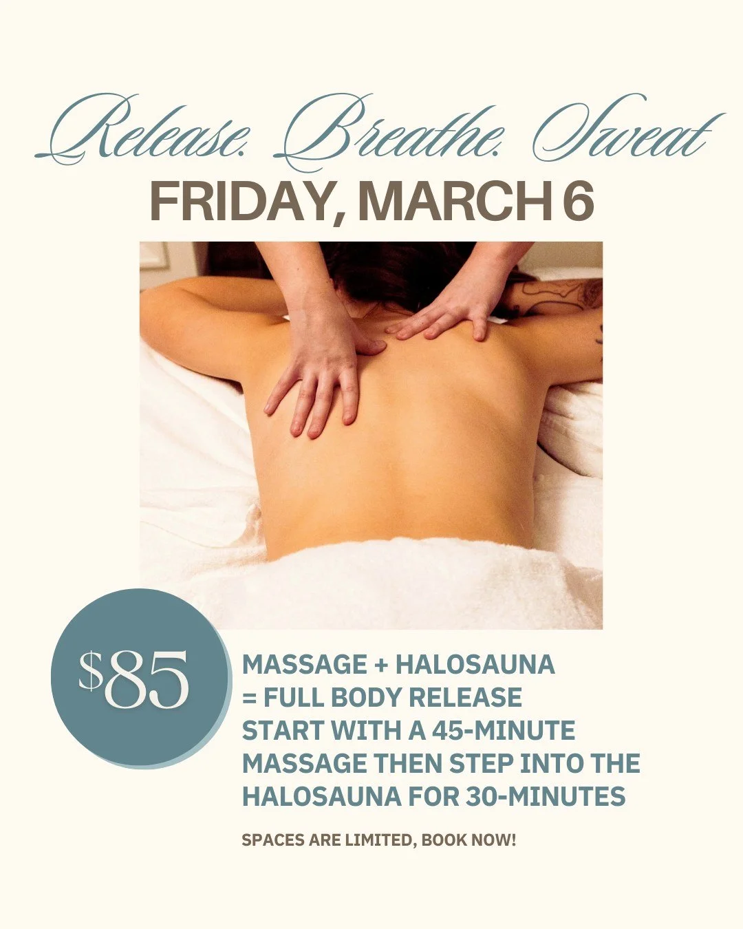 This Friday!!! We have 3 spots left: 

🗓️ 11:30AM
🗓️ 1:00PM
🗓️ 2:30PM

Message us to book!