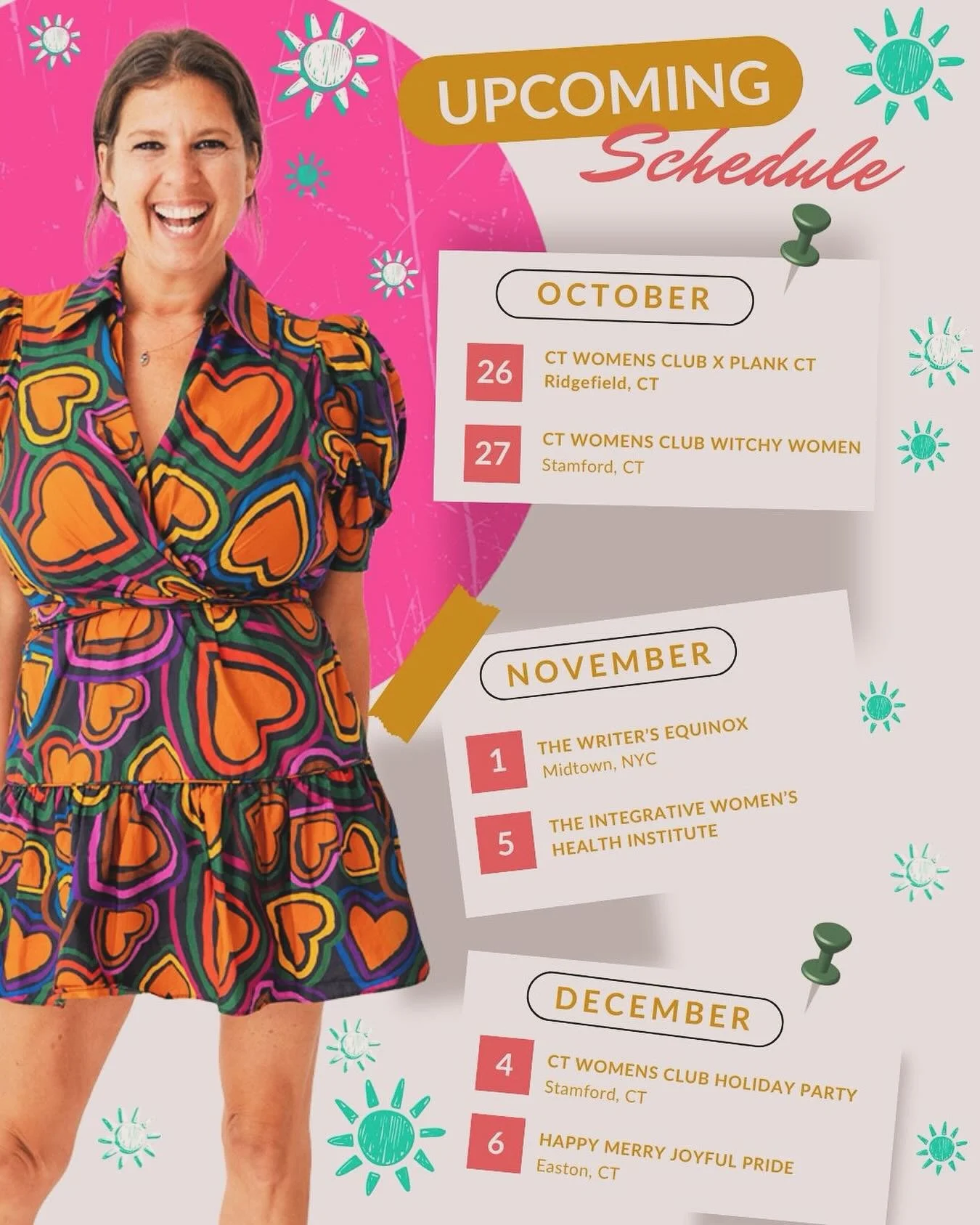 It&rsquo;s the most wonderful timeeeeee of the yearrrrr. It&rsquo;s the season of so many things!!!!!!!

Between the @connecticutwomensclub events, The Writer&rsquo;s Equinox in NYC, an epic workshop for all of you in the The Integrative Women&rsquo;