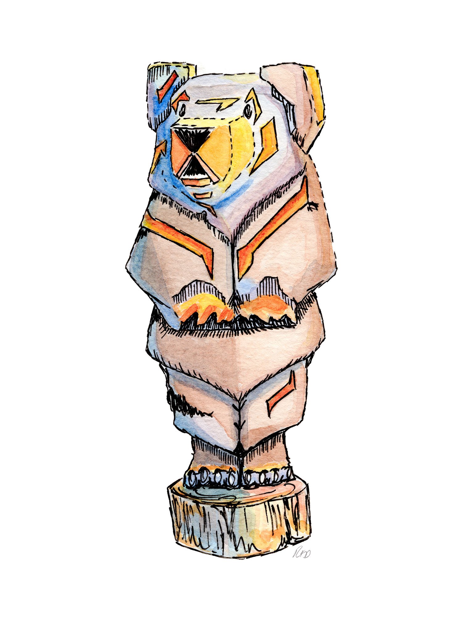 "Cubby Looking On" Art Print