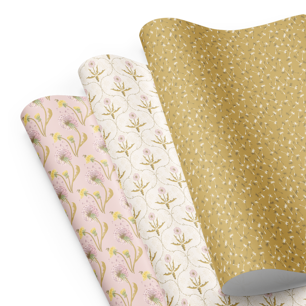 Sunlit Seedheads Wrapping Paper Sheet Combo -three sheets-