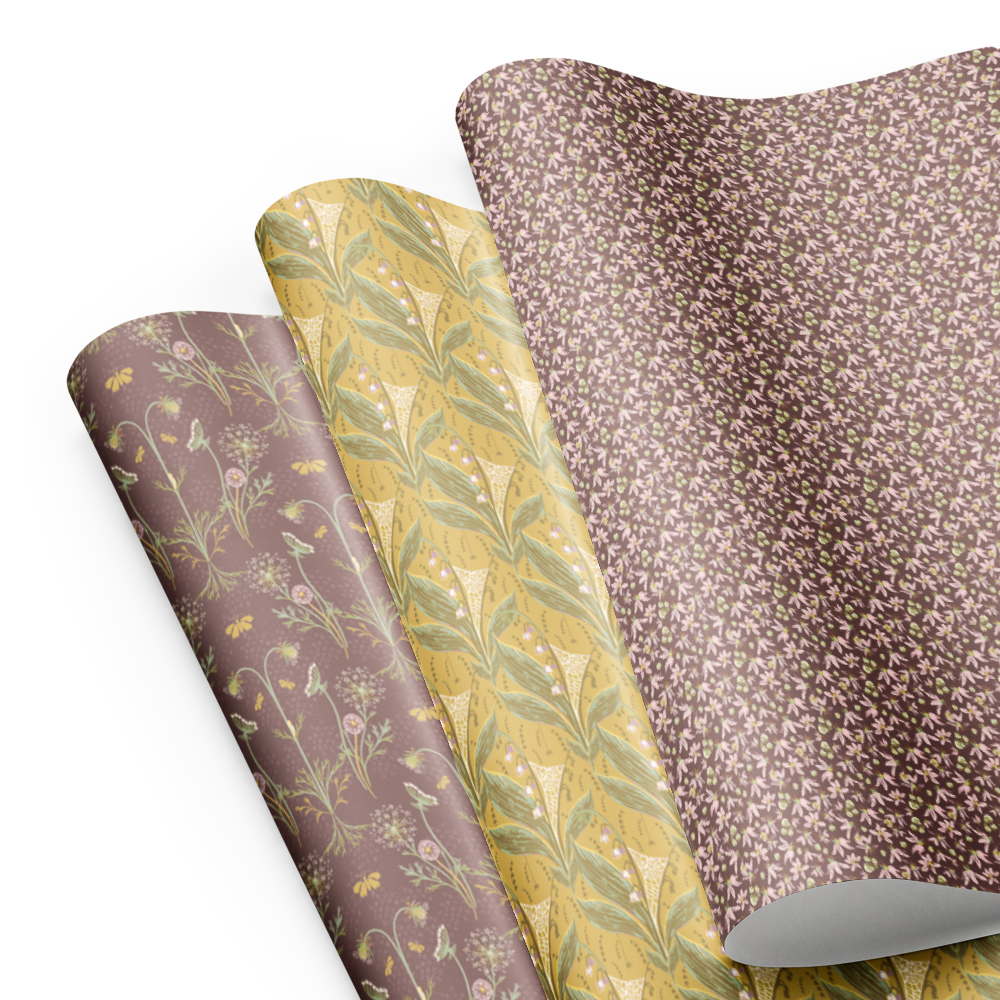 Morning Meadow Wrapping Paper Sheet Combo -three sheets-