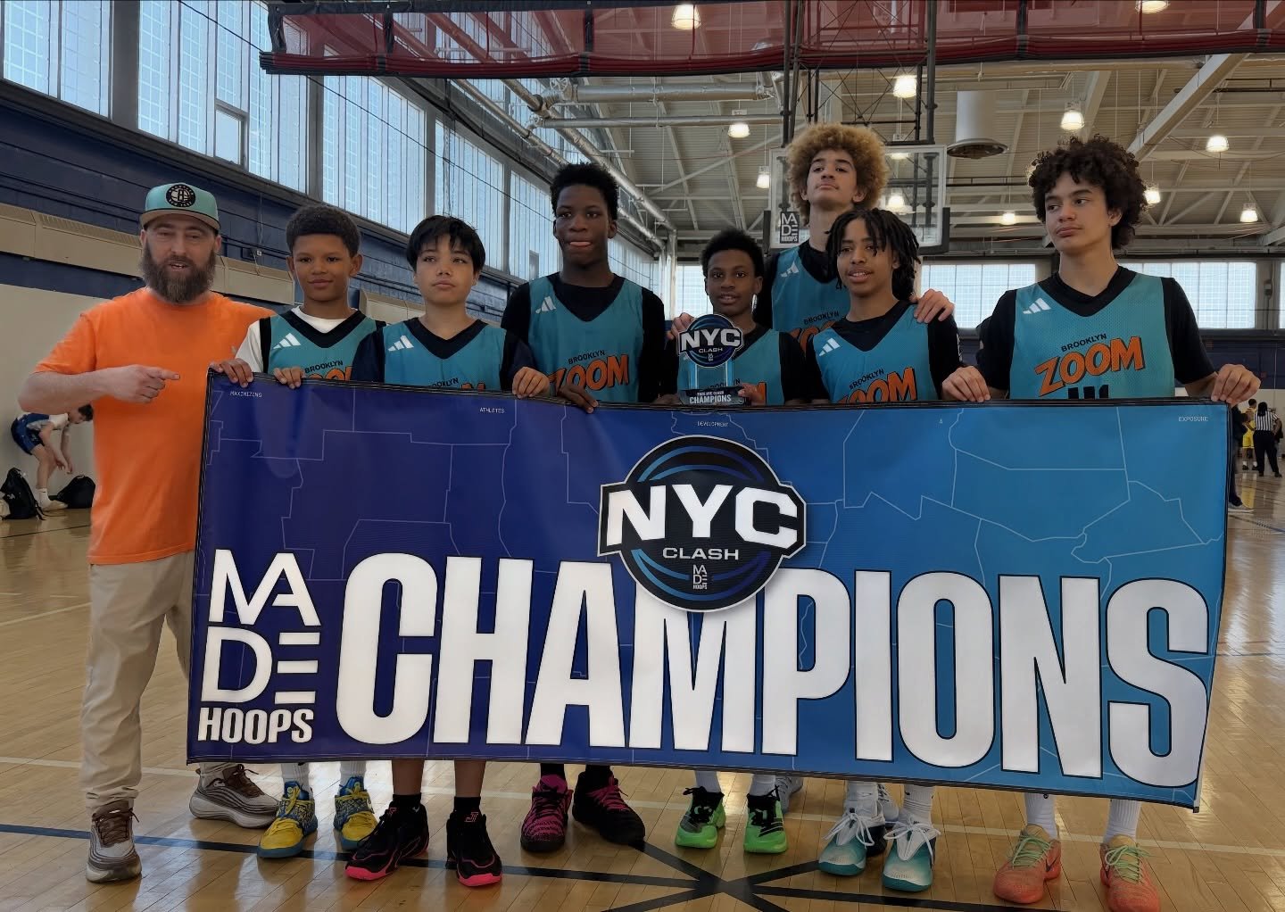 Brooklyn Zoom went undefeated 4-0 and are the @madehoops NYC Clash &lsquo;26 13u Champs!