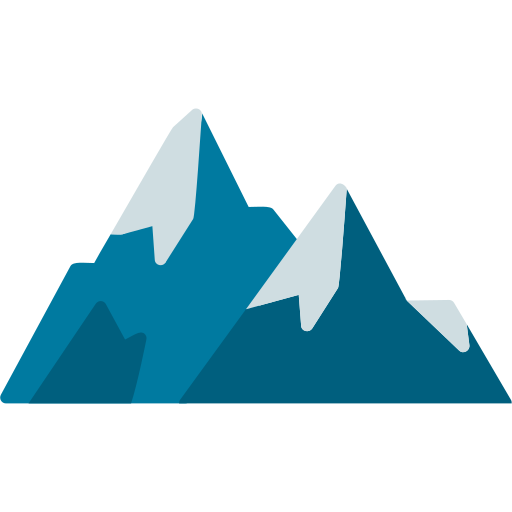 Simple illustration of snowy mountain peaks with some snow on the summits.