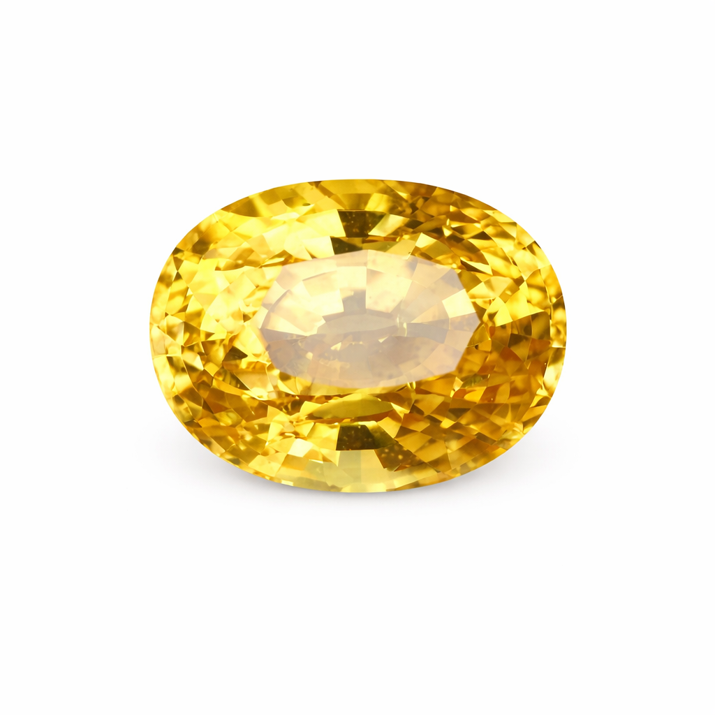 Vivid yellow sapphire 1.15 carats oval cut from Sri Lanka