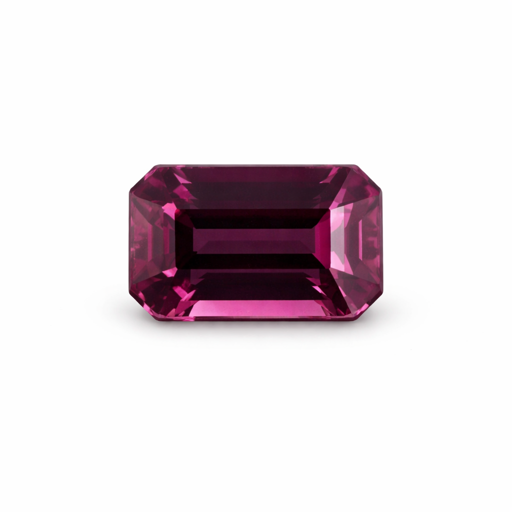 Pink octagon cut rhodolite garnet 3.58 carats, Madagascar