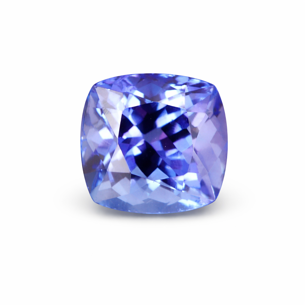 Cushion cut violet blue tanzanite 2.40 carats AAA