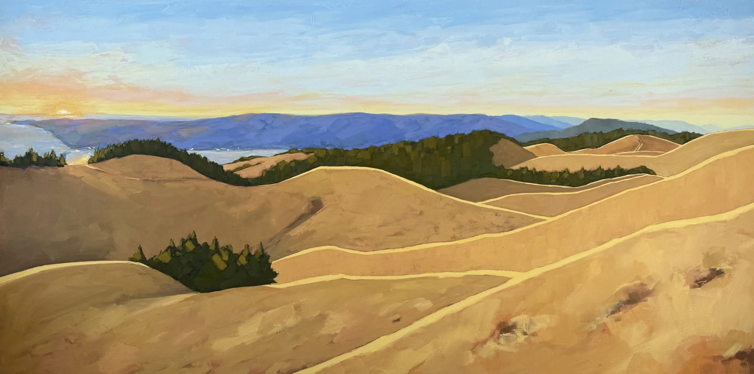 Summer Hills No. 2/Blue (2026) Oil on canvas, 30 x 60 inches