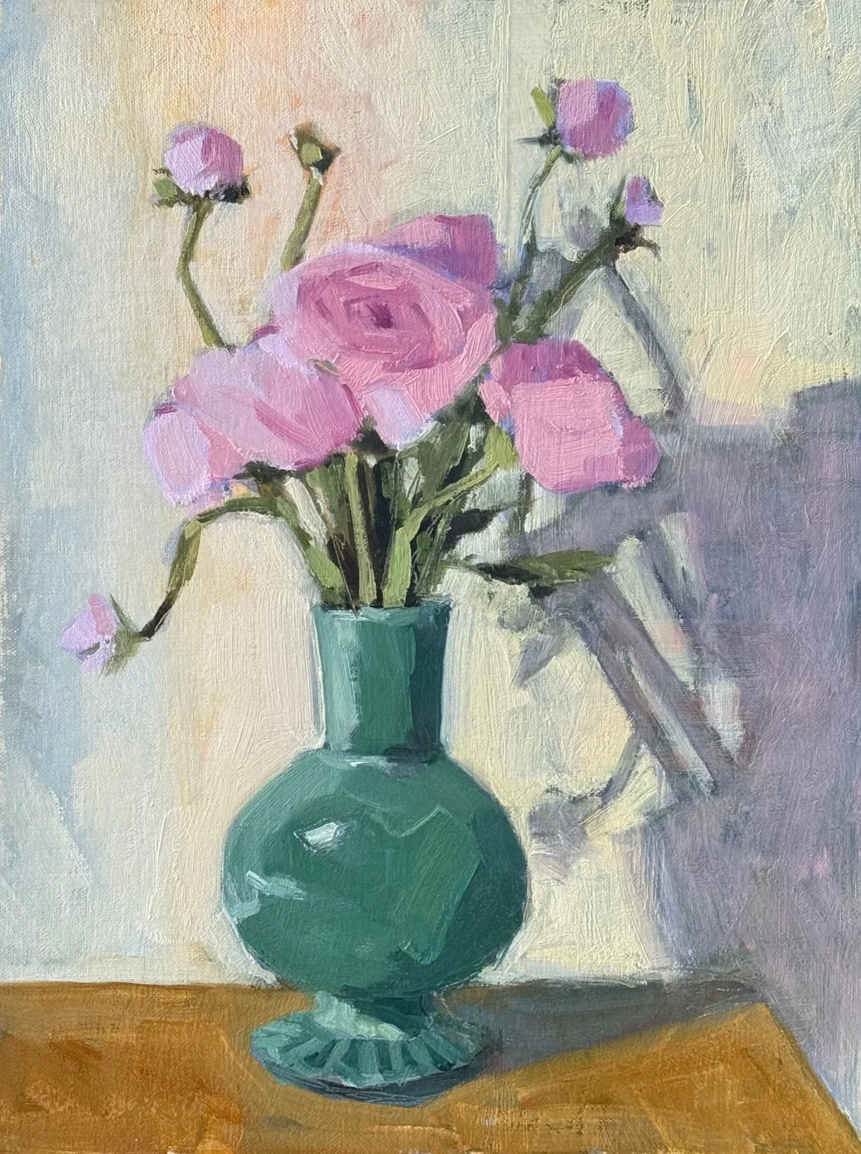 Pink Ranunculus (2026) Oil on canvas 9 x 12 inches