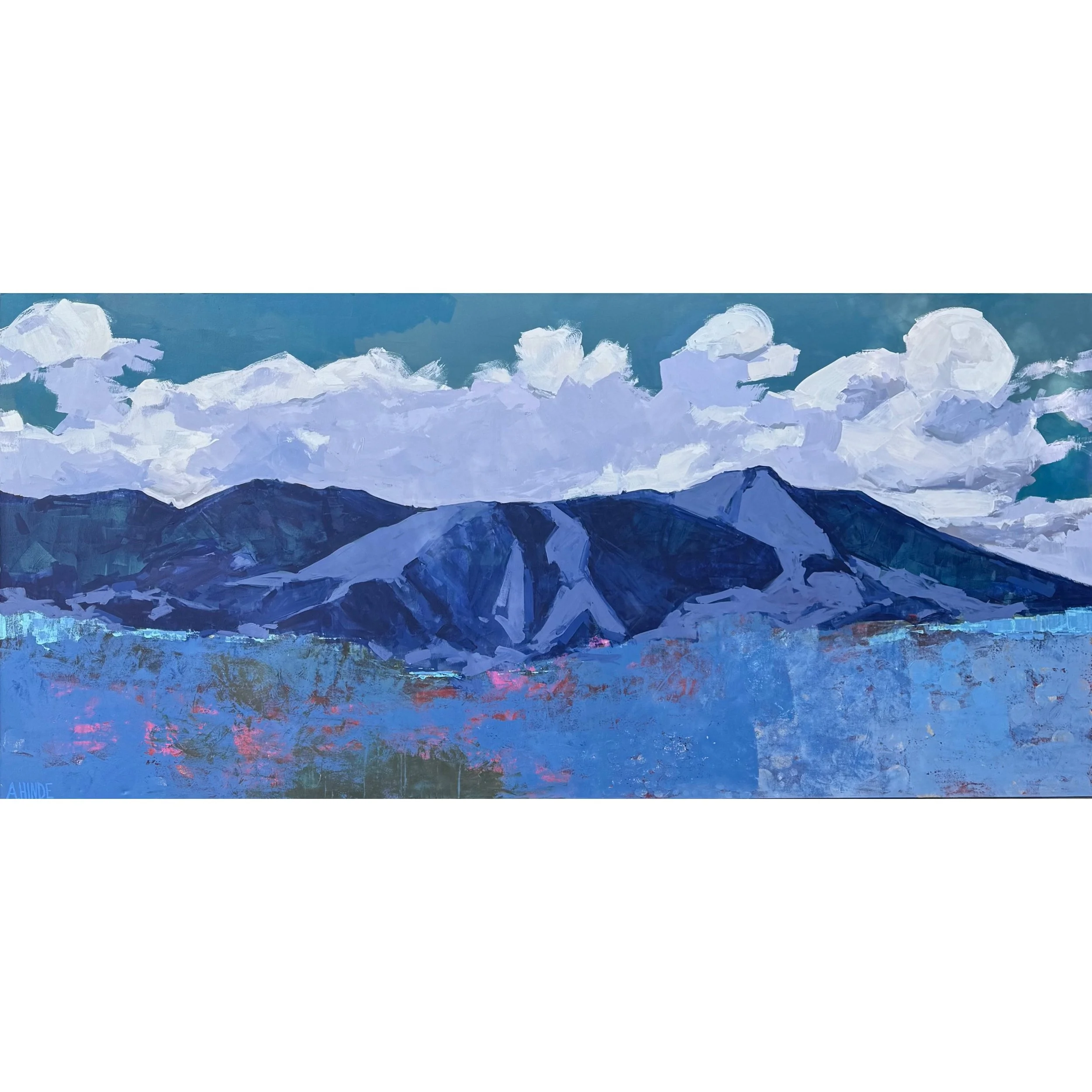 The Mountain We Love (2026) Acrylic on canvas, 48 x 90 inches