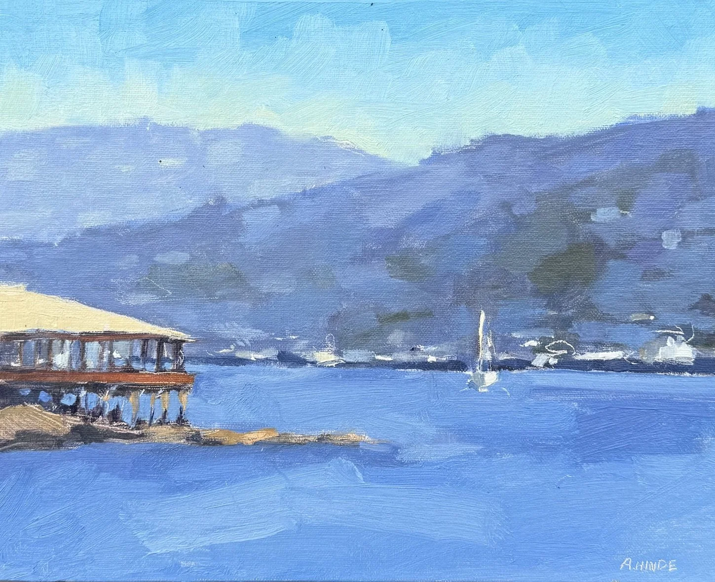 Spinnaker & Sail (2026) Oil on canvas, 8 x 10 inches (Sausalito Landscape Festival)
