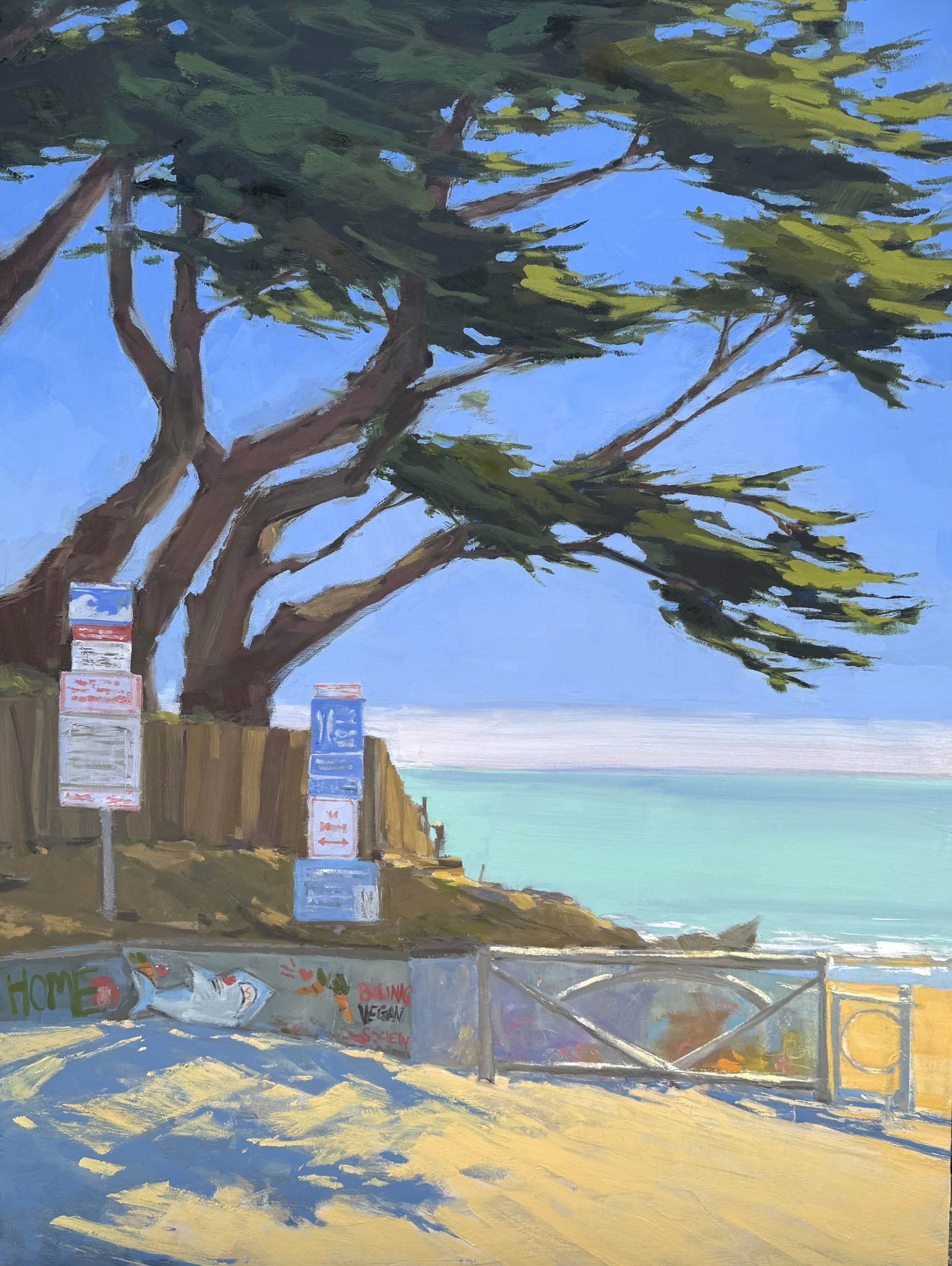 Bolinas (2025) Oil in wood panel, 22 x 30 inches