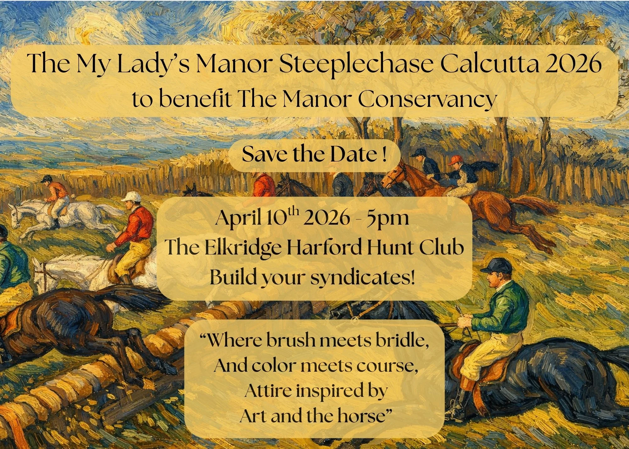 The My Lady’s Manor Steeplechase Races and Calcutta 2026