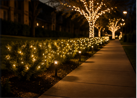 Full home Christmas light display