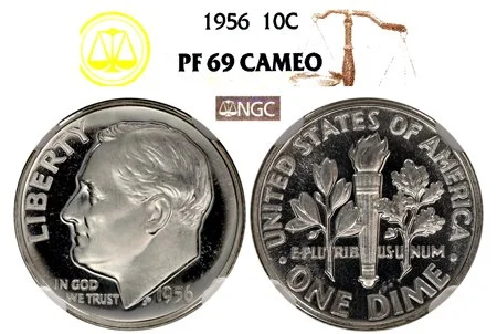 1956 ROOSEVELT NGC PF 69 CAMEO