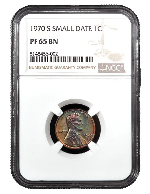 1970-S SMALL DATE LINCOLN NGC PF 65 BN