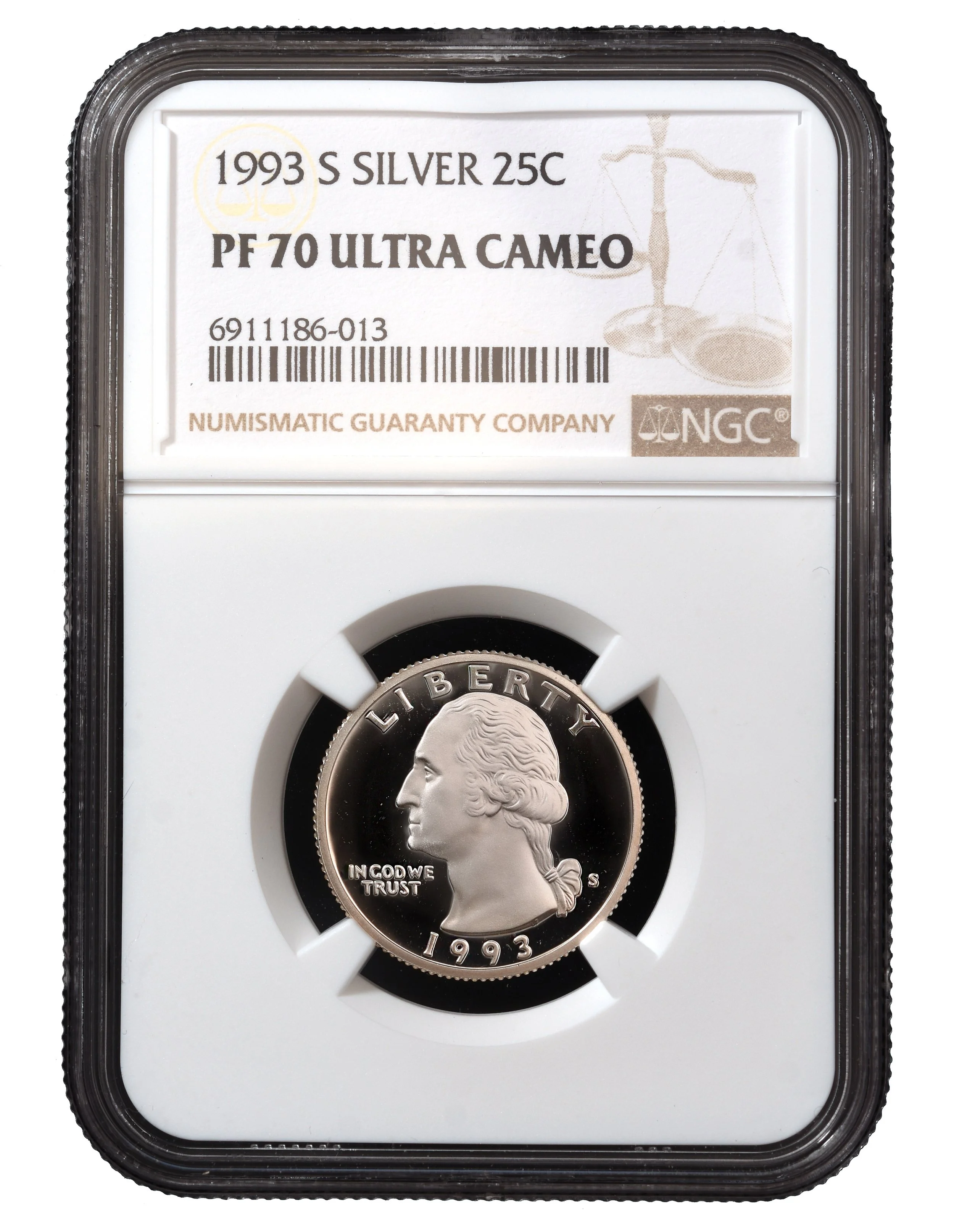 1993-S SILVER WASHINGTON NGC PF 70 ULTRA CAMEO